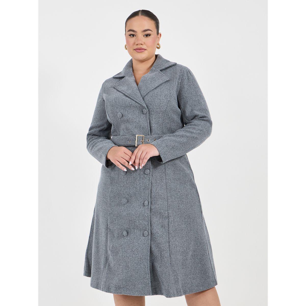 Styli Plus Size Notch Collar Belted Blazer Midi Dress-women-clothing-dresses-image-2