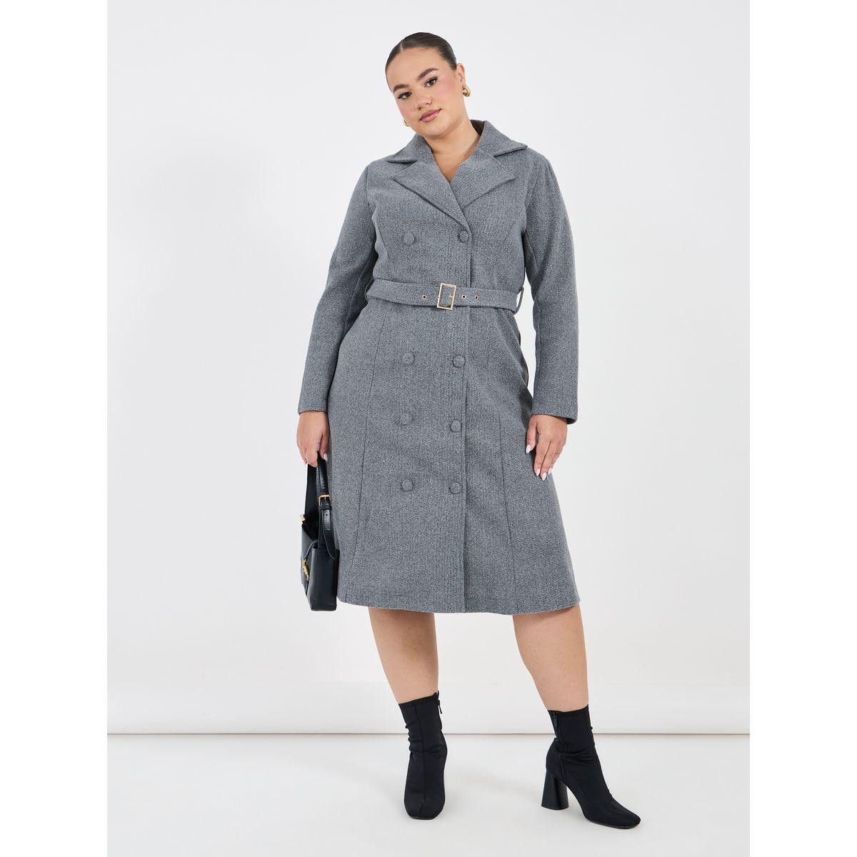 فستان ميدي بمقاس كبير وحزام خصر-women-clothing-dresses-image-4