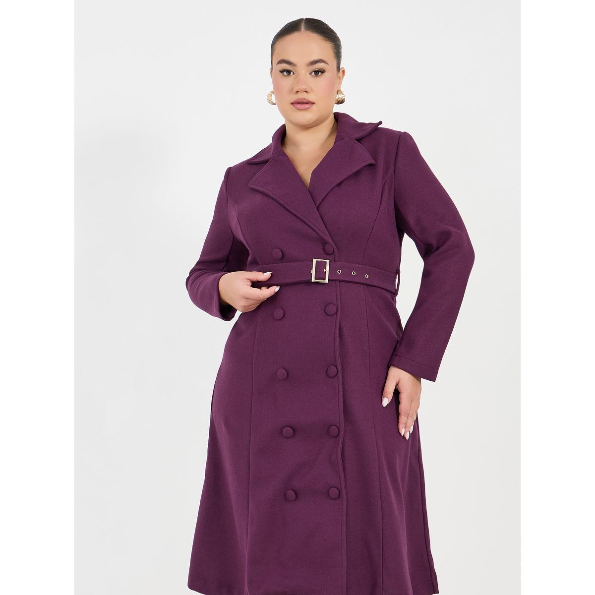 فستان ميدي بمقاس كبير وحزام خصر-women-clothing-dresses-image-2