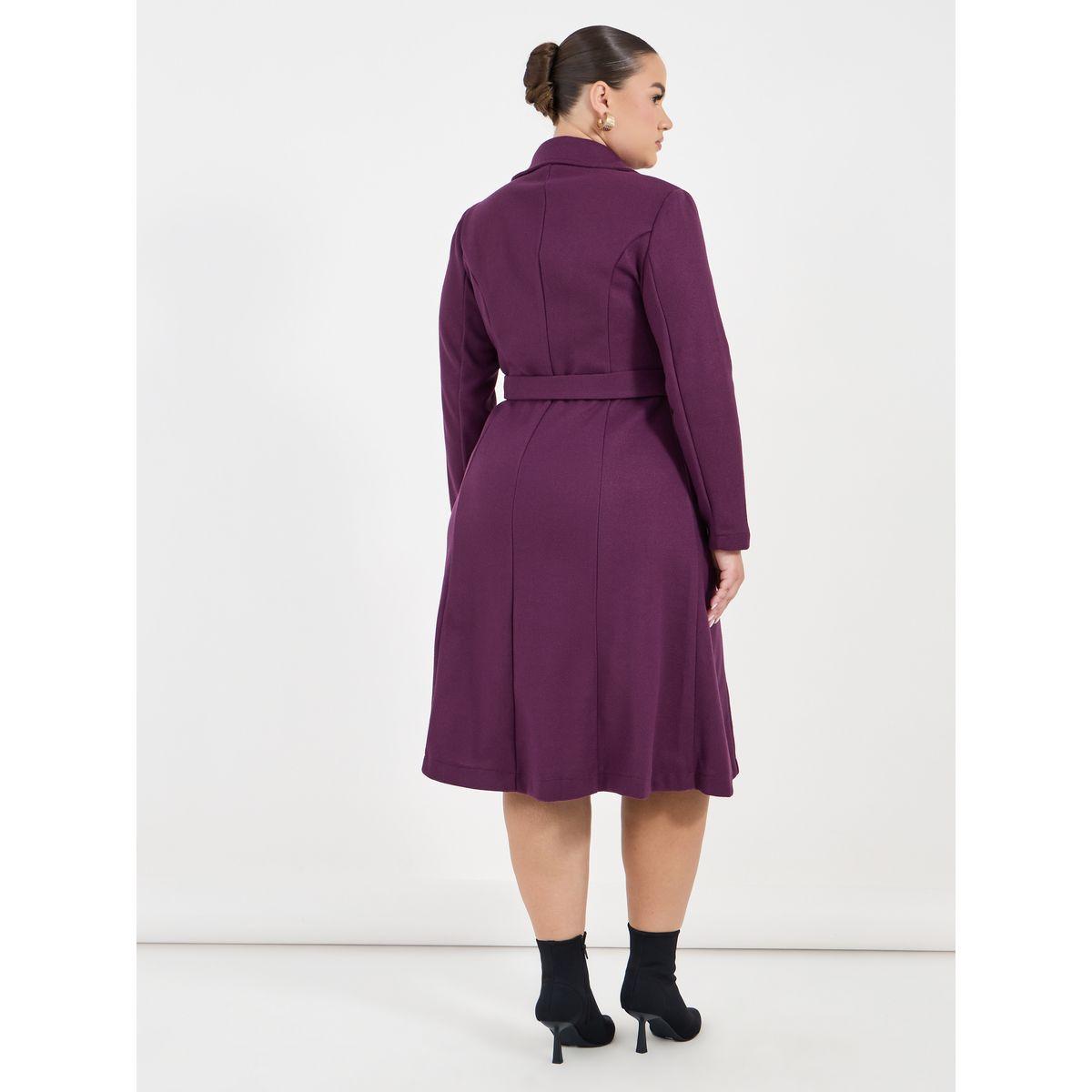 فستان ميدي بمقاس كبير وحزام خصر-women-clothing-dresses-image-6