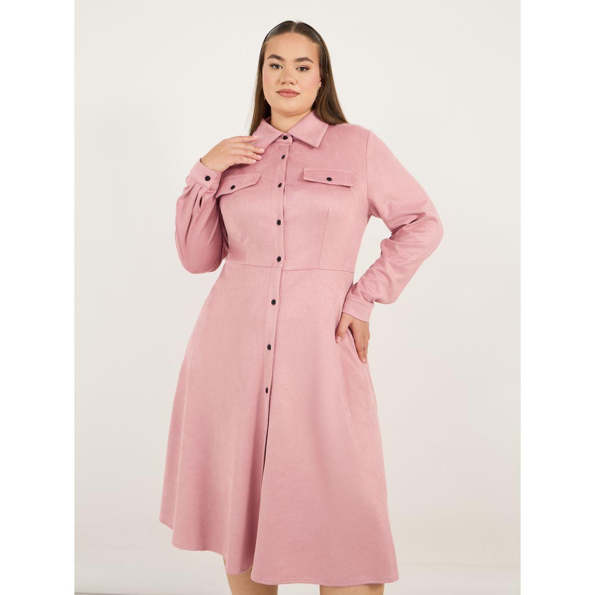 فستان ميدي بمقاس كبير وأكمام طويلة-women-clothing-dresses-image-2