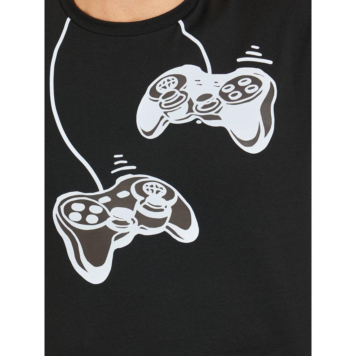 Styli Unwind Game Controller Graphic Print T-Shirt & Shorts Set-men-clothing-nightwear-sets-image-3