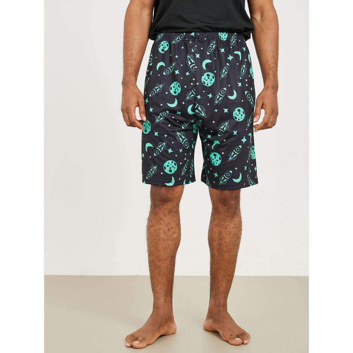 Styli Unwind Planet Graphic Print T-Shirt & AOP Shorts Set-men-clothing-nightwear-sets-image-4