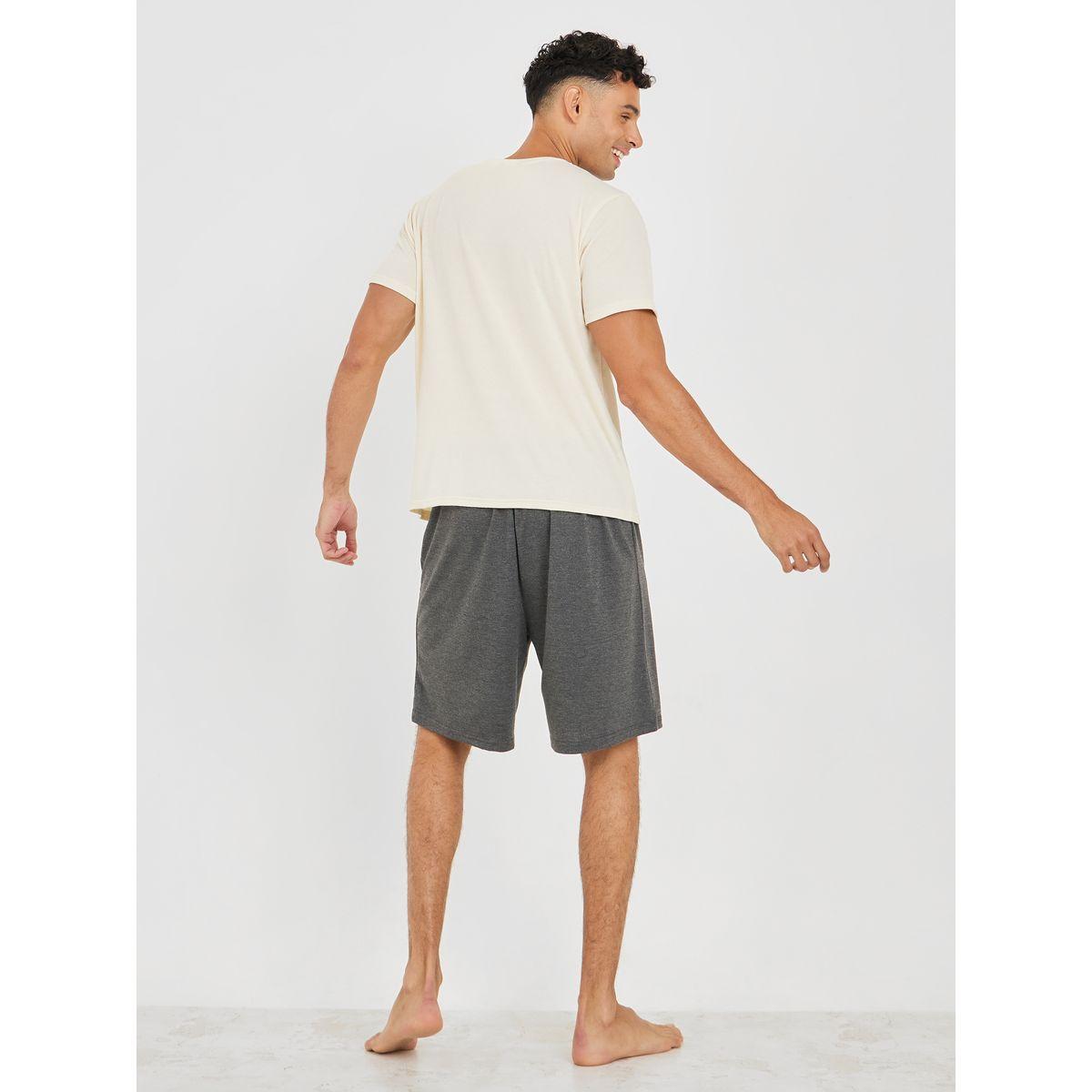Styli Unwind Trunk Graphic Print T-Shirt & Shorts Set-men-clothing-nightwear-sets-image-4