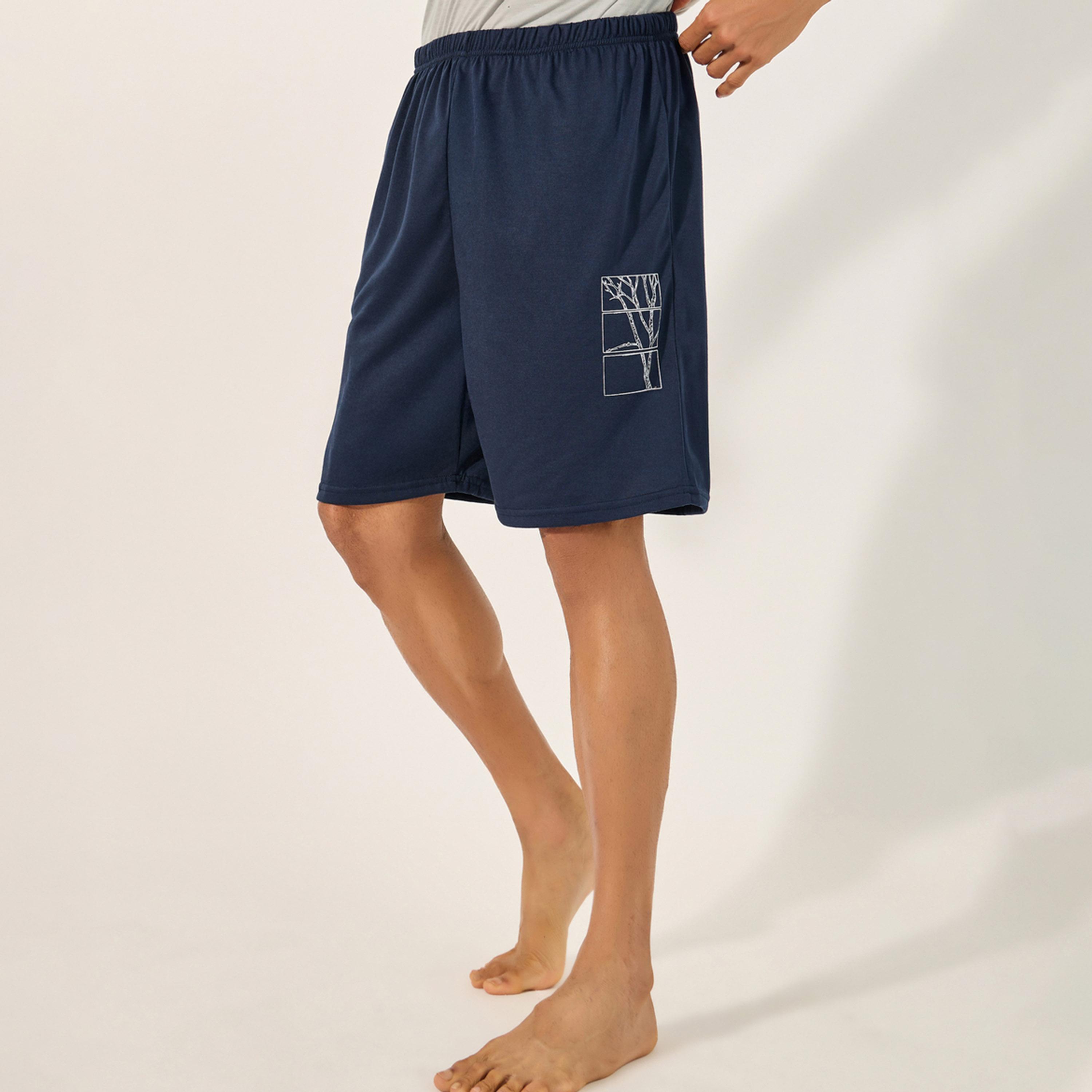 Styli Graphic Print Round Neck T-Shirt and Shorts Pyjama Set-men-clothing-nightwear-sets-image-5
