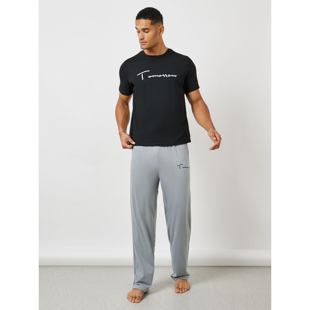 طقم بيجاما من ( تيشيرت + بنطال )-men-clothing-nightwear-sets-image-1