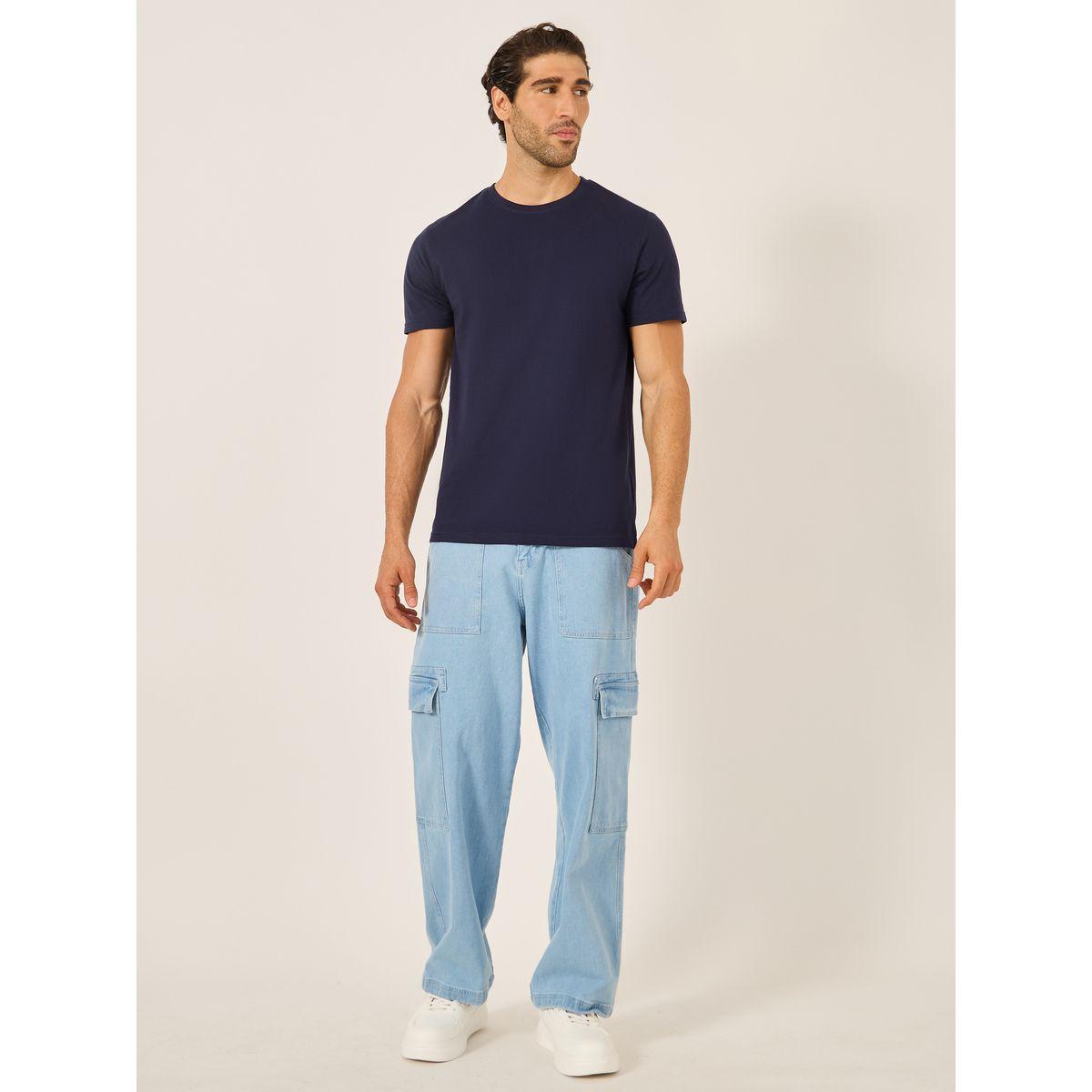تيشيرت سادة بقصة عادية وأكمام قصيرة-men-clothing-tshirtsandpolos-tshirts-image-3
