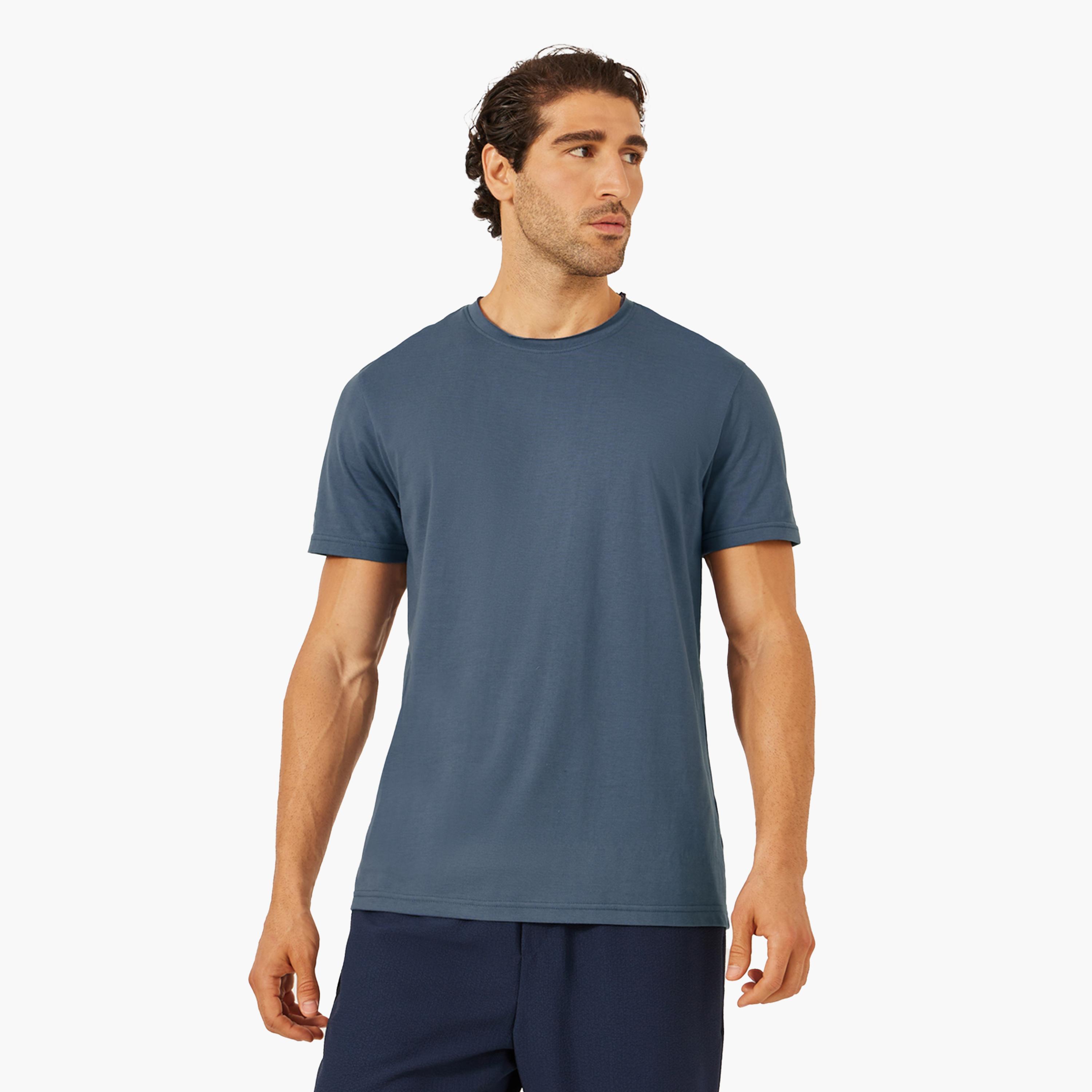 Styli Raw Edge Crew Neck Regular Fit T-Shirt-men-clothing-tshirtsandpolos-tshirts-image-1