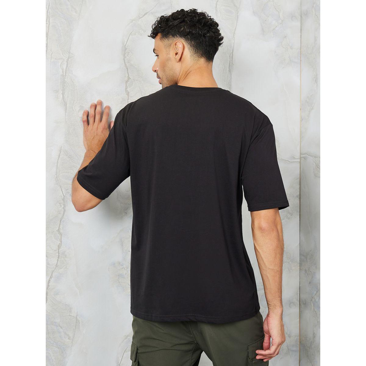 Styli Solid Crew Neck Oversized T-Shirt-men-clothing-tshirtsandpolos-tshirts-image-4