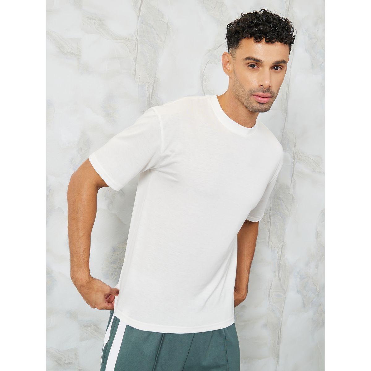 Styli Solid Crew Neck Oversized T-Shirt-men-clothing-tshirtsandpolos-tshirts-image-3