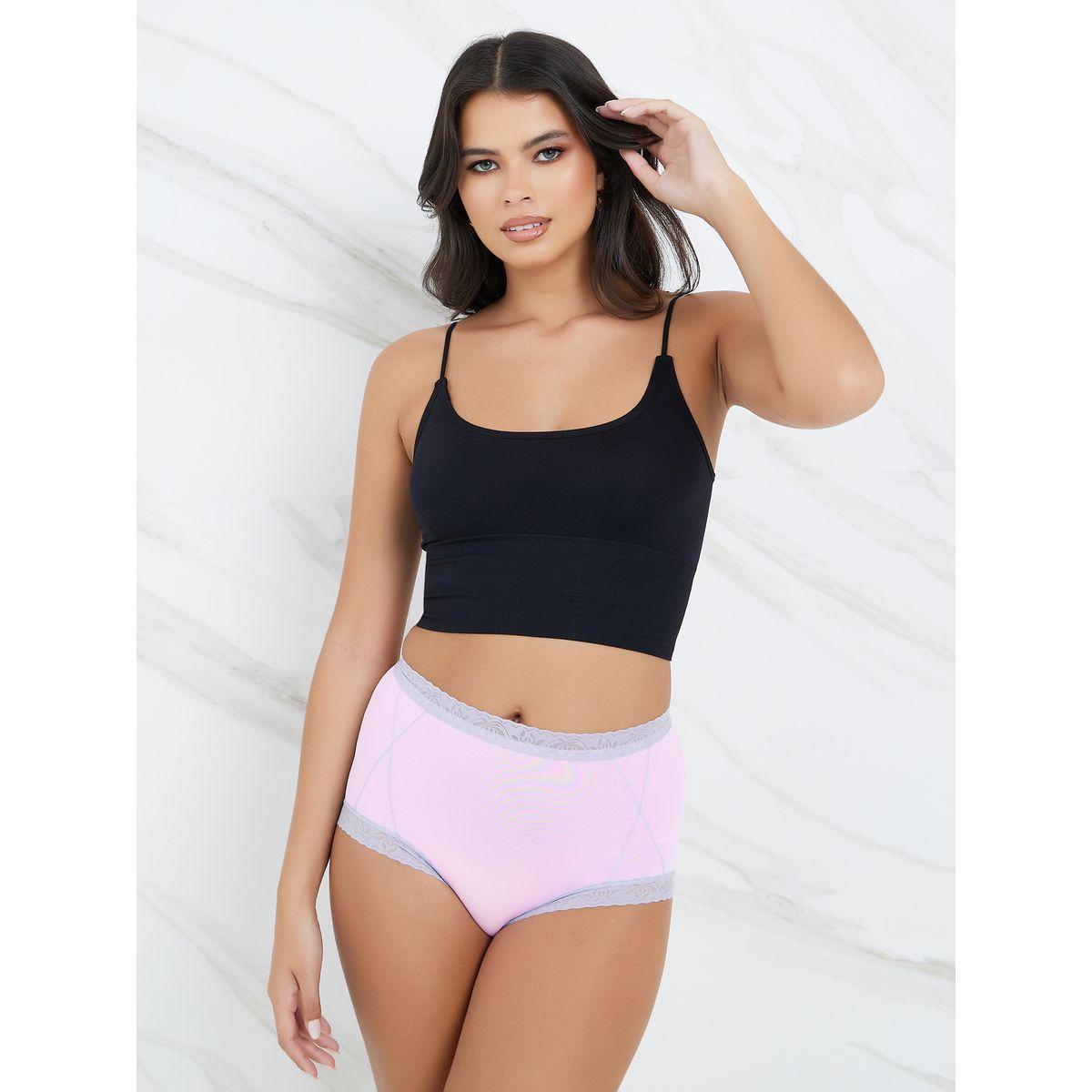 Styli Pack of 2 - Stitch Detail Contrast Lace Trim Full Brief-women-clothing-lingerie-panties-image-2