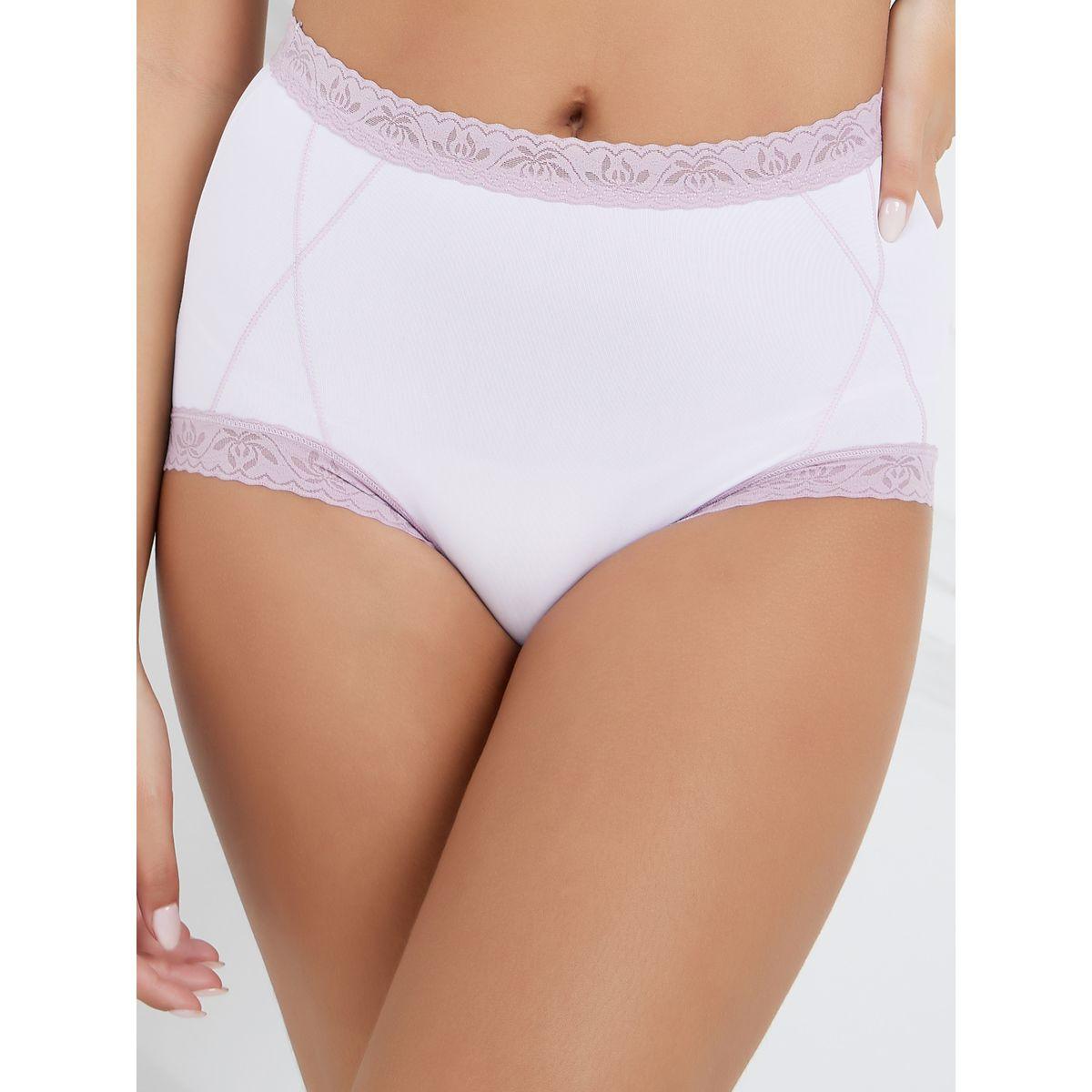 Styli Pack of 2 - Stitch Detail Contrast Lace Trim Full Brief-women-clothing-lingerie-panties-image-6