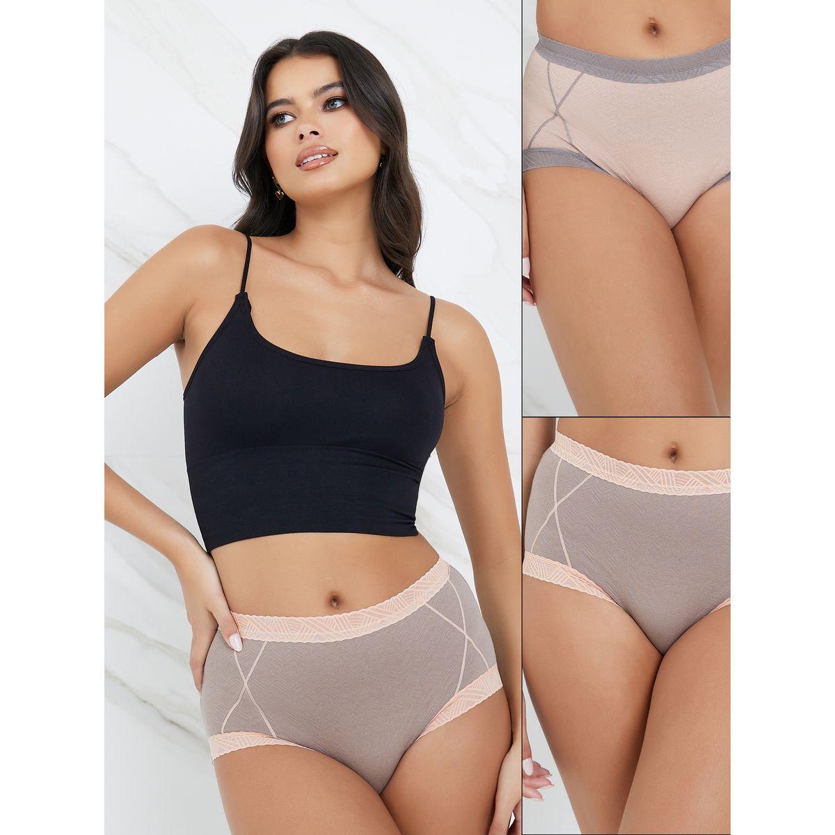 Styli Pack of 2 - Cotton Contrast Lace Trim Full Brief-women-clothing-lingerie-panties-image-1