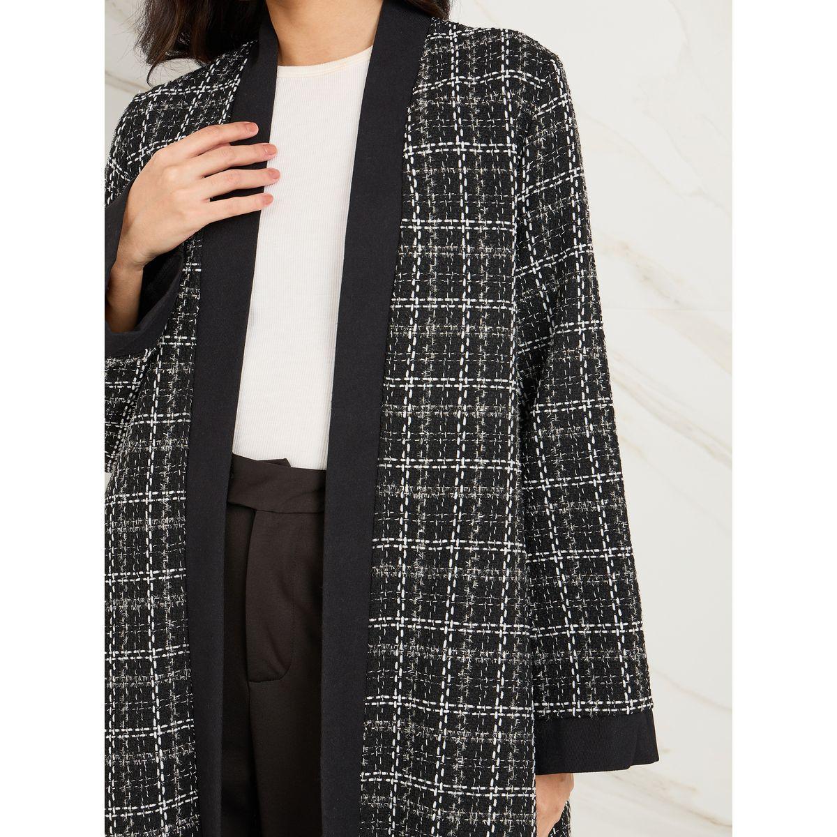 Styli Open Front Tweed Abaya-women-arabicclothing-abayas-image-3