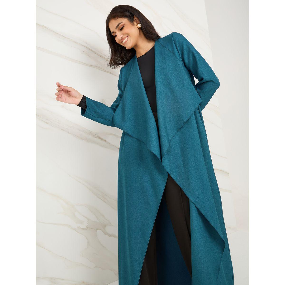 Styli Waterfall Collar Open Front Abaya-women-arabicclothing-abayas-image-2