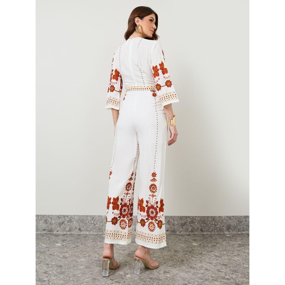 Styli Floral Print Wrap Front Straight Leg Jumpsuit-women-clothing-jumpsuits-image-4