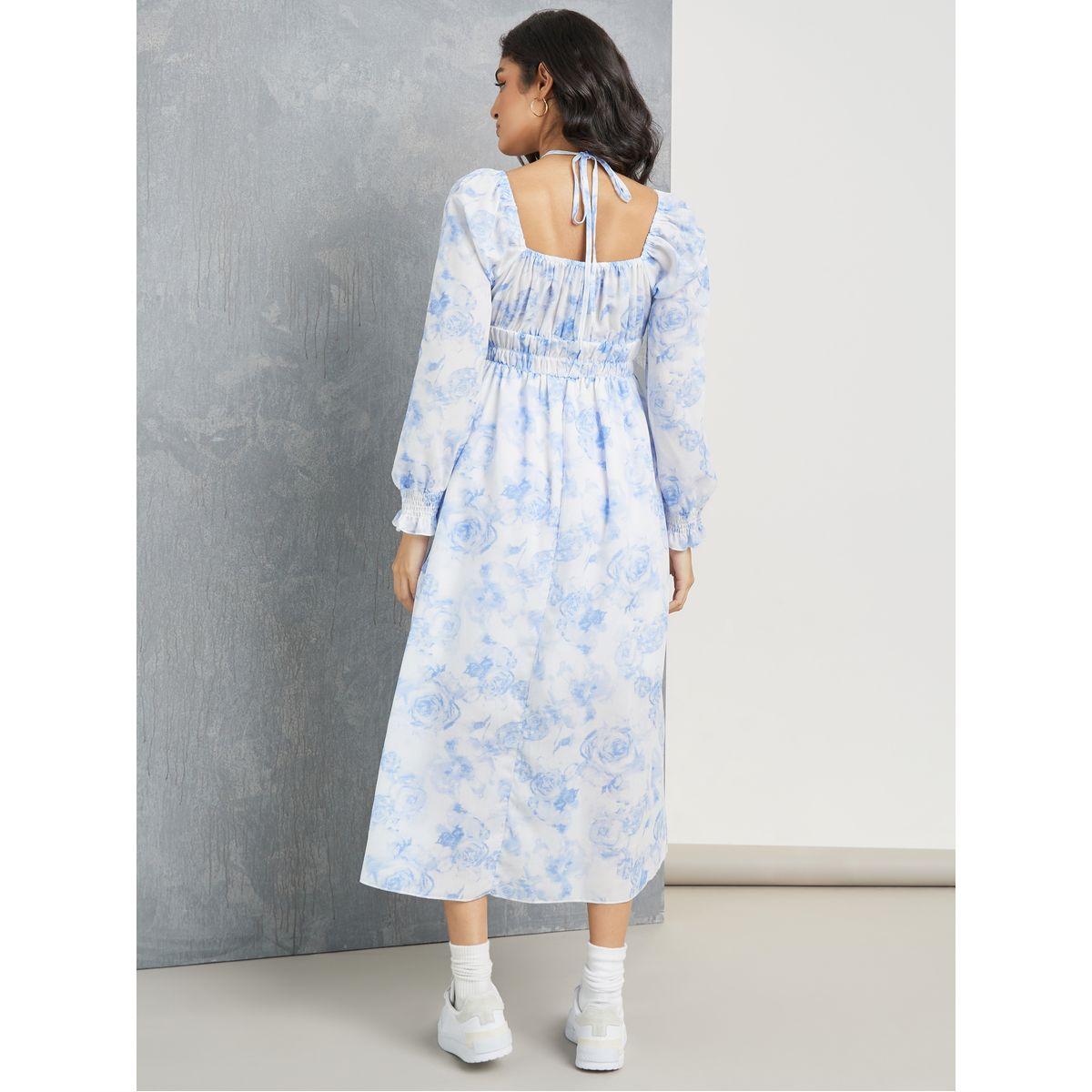 فستان ميدي مطبع بزهور-women-clothing-dresses-image-4