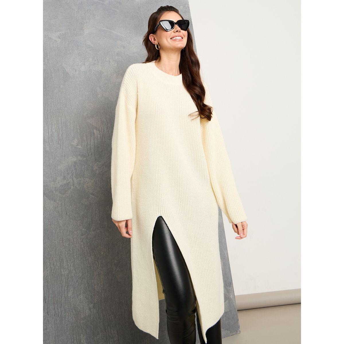 سويتر ميدي مزين بشق امامي-women-clothing-cardigansandjumpers-jumpers-image-2
