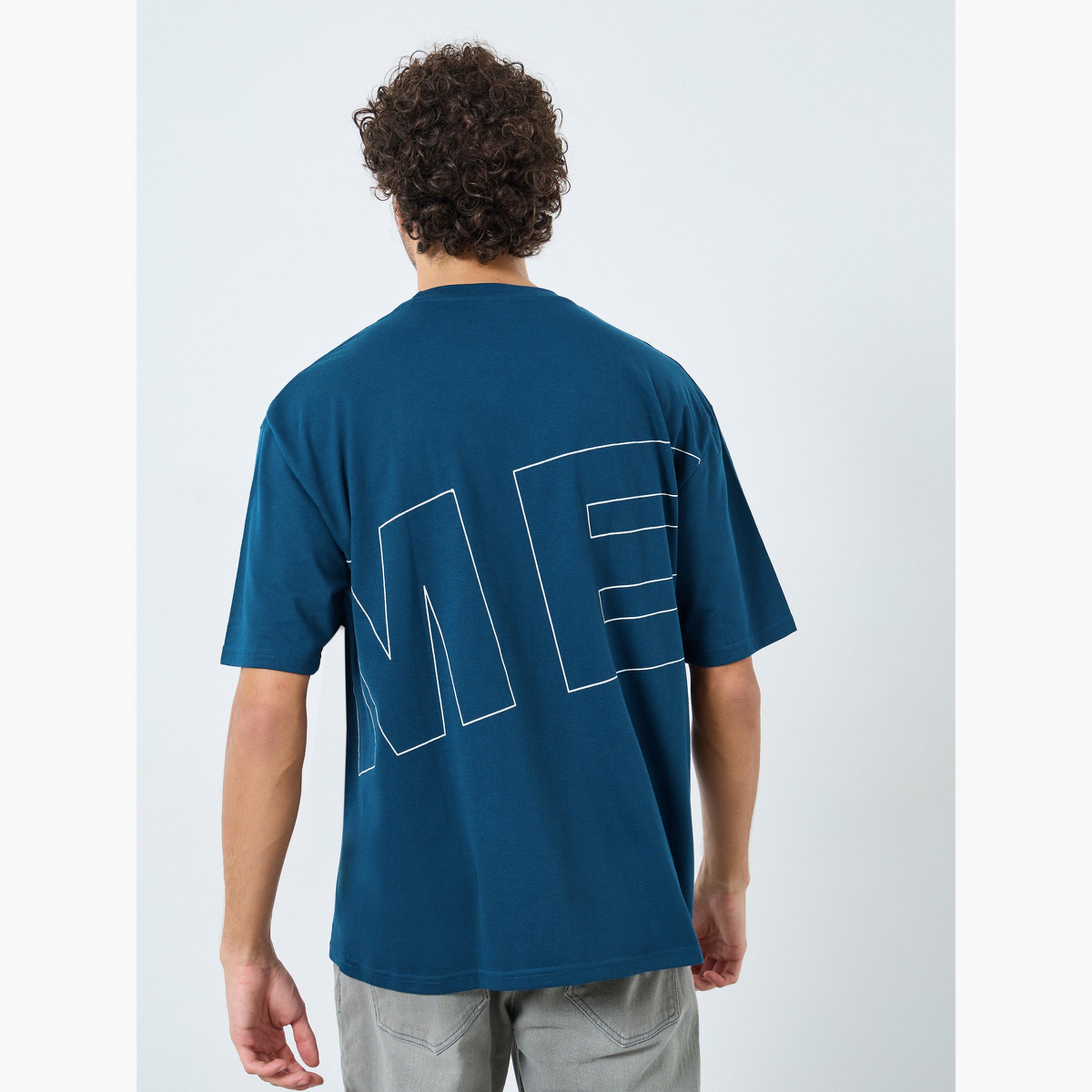 ستايلي - تي شيرت تصميم واسع برسومات أمامية وخلفية للرجال-men-clothing-tshirtsandpolos-tshirts-image-4