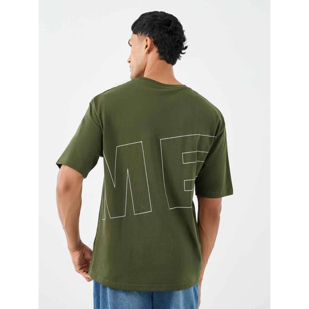 Styli Olive Front and Back Graphic Oversized T-Shirt-men-clothing-tshirtsandpolos-tshirts-image-5