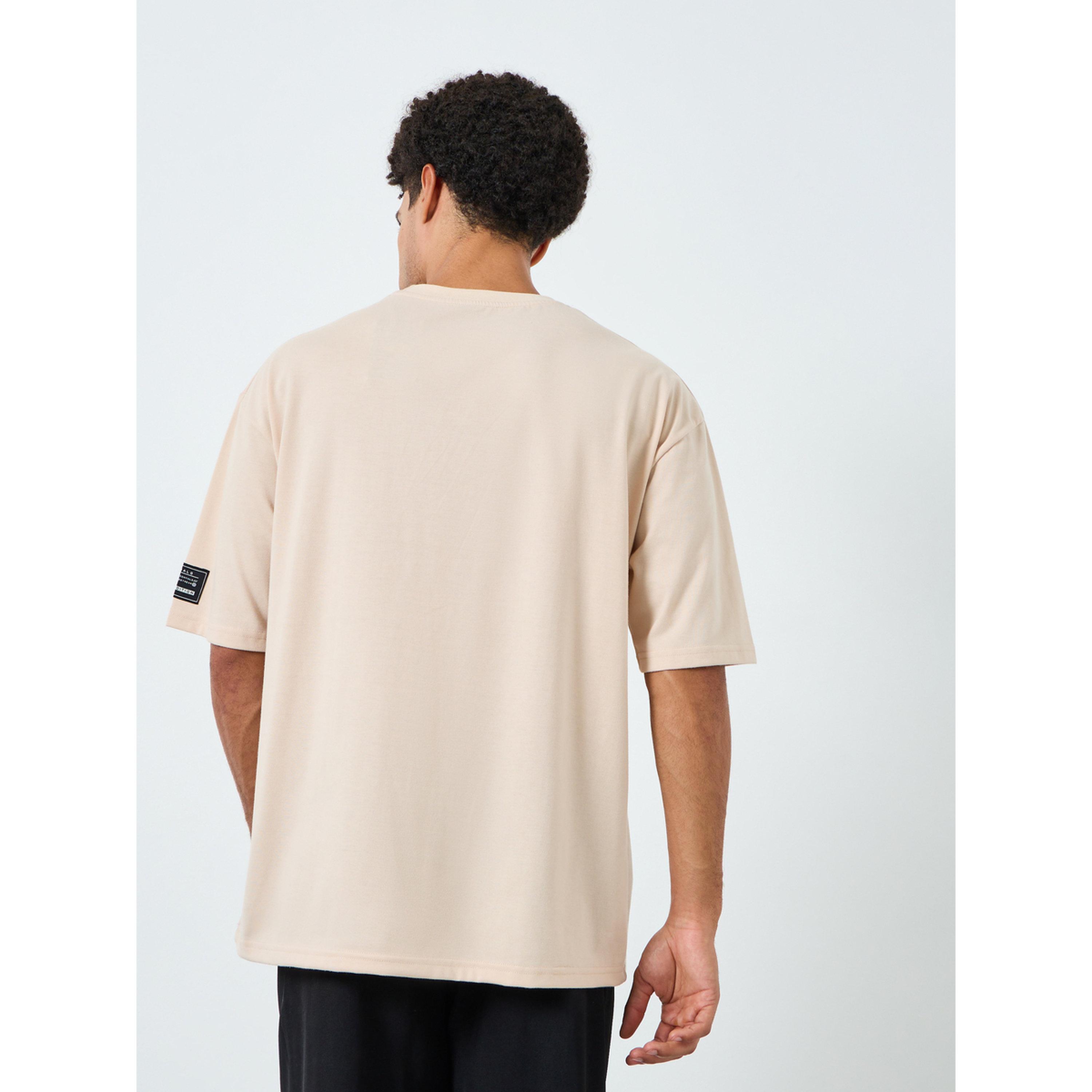 Styli Men Beige Graphic Oversized T-Shirt-men-clothing-tshirtsandpolos-tshirts-image-5