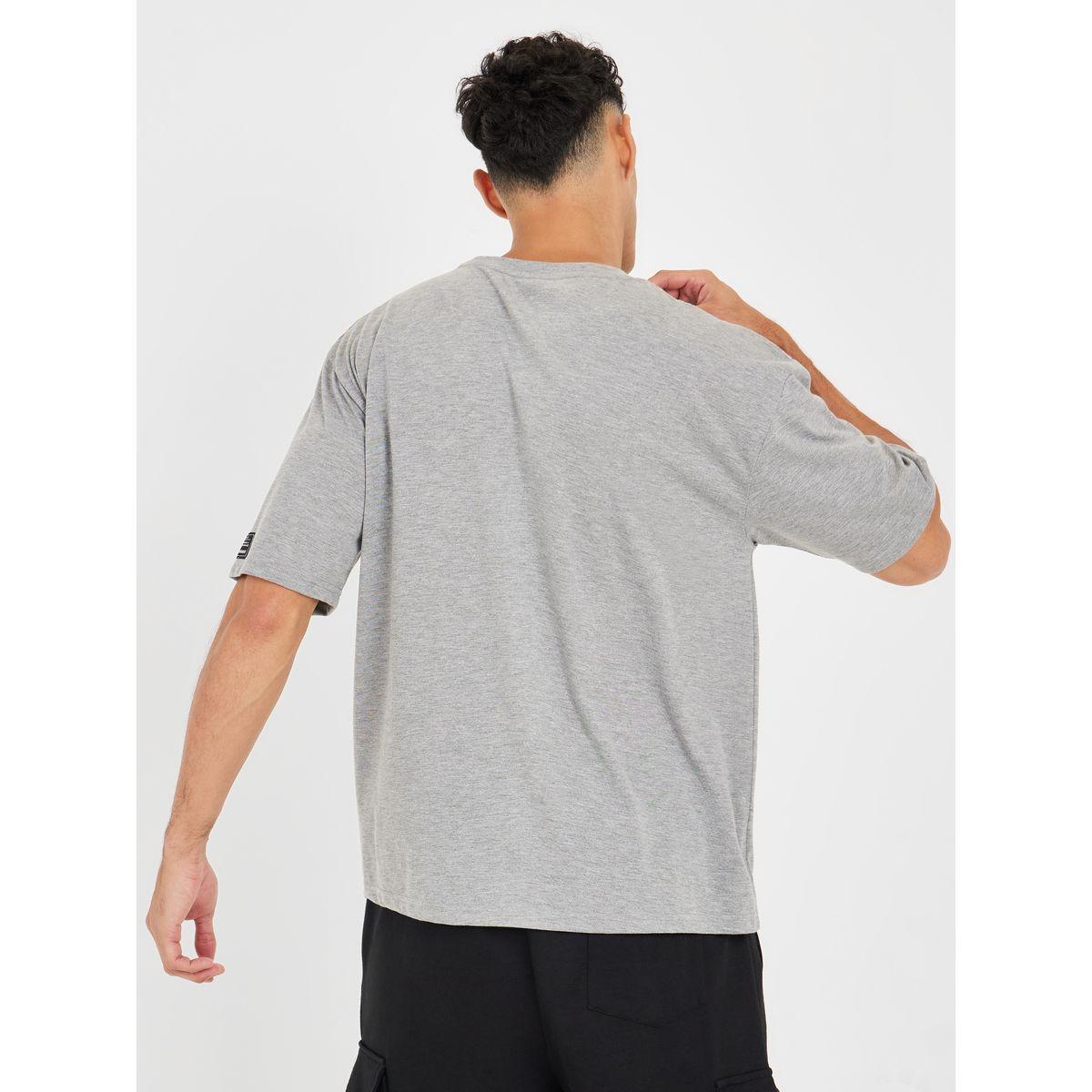 Styli Reindeer Graphic Oversized T-Shirt with Sleeve Badge-men-clothing-tshirtsandpolos-tshirts-image-5