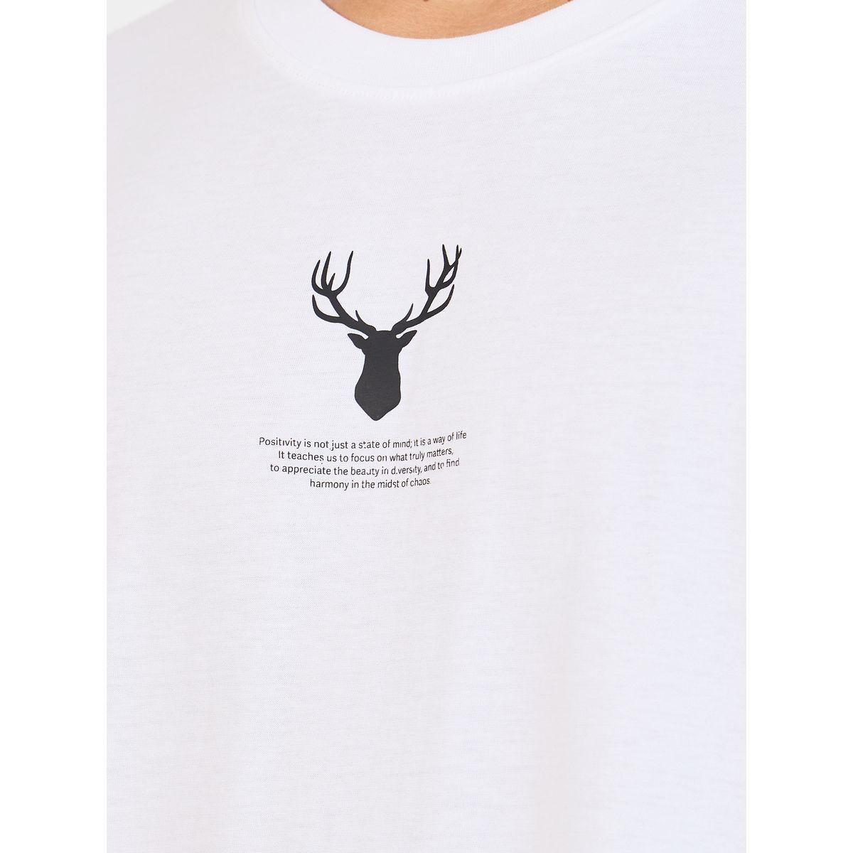 Styli Reindeer Graphic Oversized T-Shirt with Sleeve Badge-men-clothing-tshirtsandpolos-tshirts-image-3