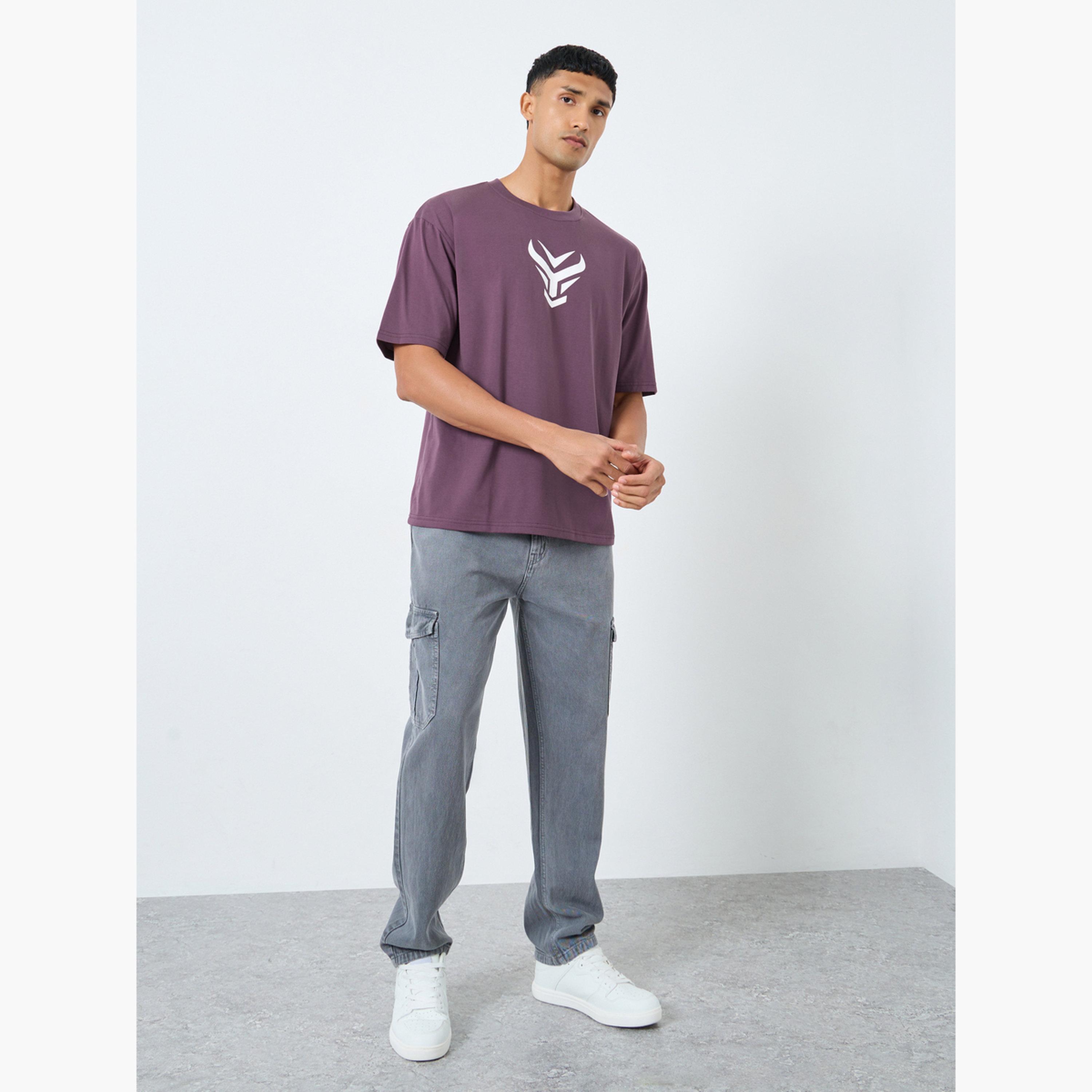 Styli Men Front Graphic Crew Neck Oversized T-Shirt-men-clothing-tshirtsandpolos-tshirts-image-2