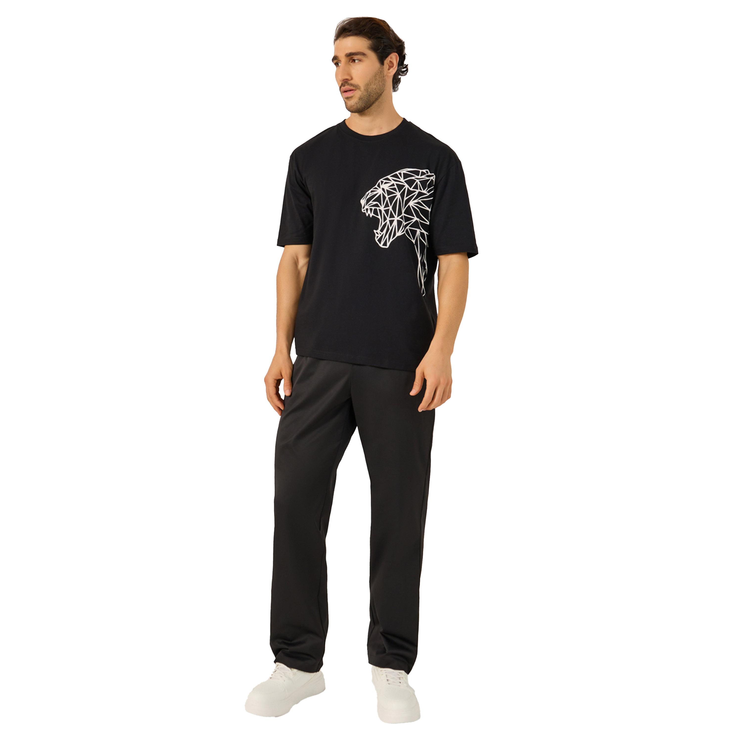 ستايلي -  تي شيرت تايجر جرافيكي بياقة دائرية ومقاس كبير-men-clothing-tshirtsandpolos-tshirts-image-3
