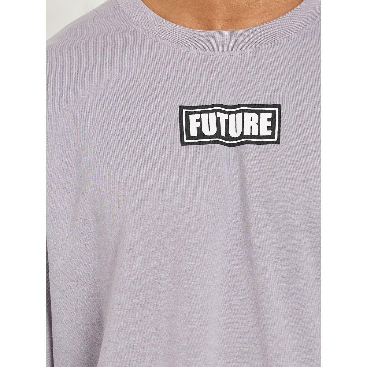 Styli Slogan Print Oversized T-Shirt with Contrast Trim-men-clothing-tshirtsandpolos-tshirts-image-3