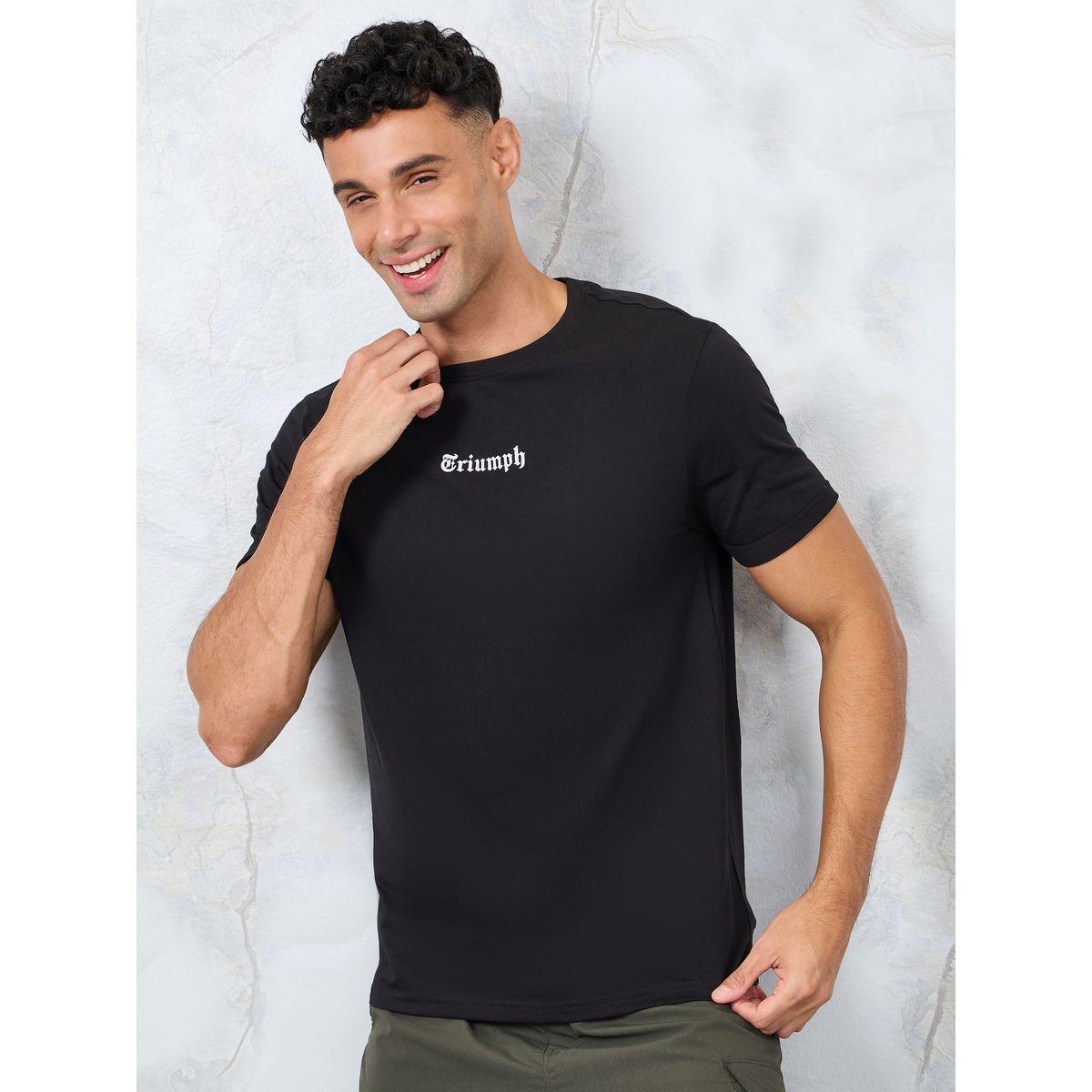 Styli Slogan Print Regular T-Shirt with Sleeve Turnup-men-clothing-tshirtsandpolos-tshirts-image-1