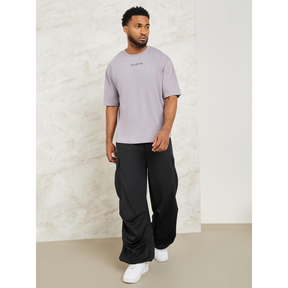 تيشيرت واسع مطبع بكتابة-men-clothing-tshirtsandpolos-tshirts-image-2