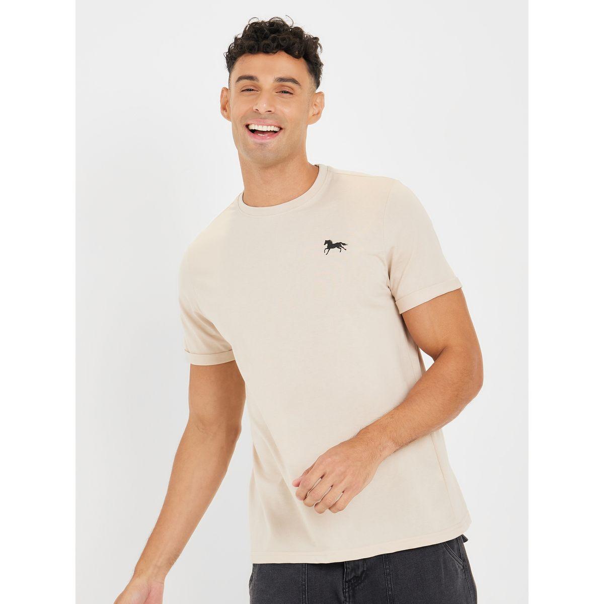 Styli Horse Graphic Regular T-Shirt with Sleeve Turnup-men-clothing-tshirtsandpolos-tshirts-image-1