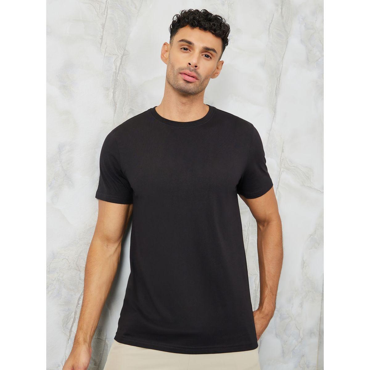 Styli Solid Crew Neck Regular Fit T-Shirt-men-clothing-tshirtsandpolos-tshirts-image-3