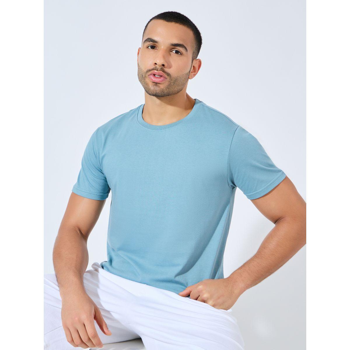 Styli Solid Regular Fit Cotton Rich T-Shirt-men-clothing-tshirtsandpolos-tshirts-image-1