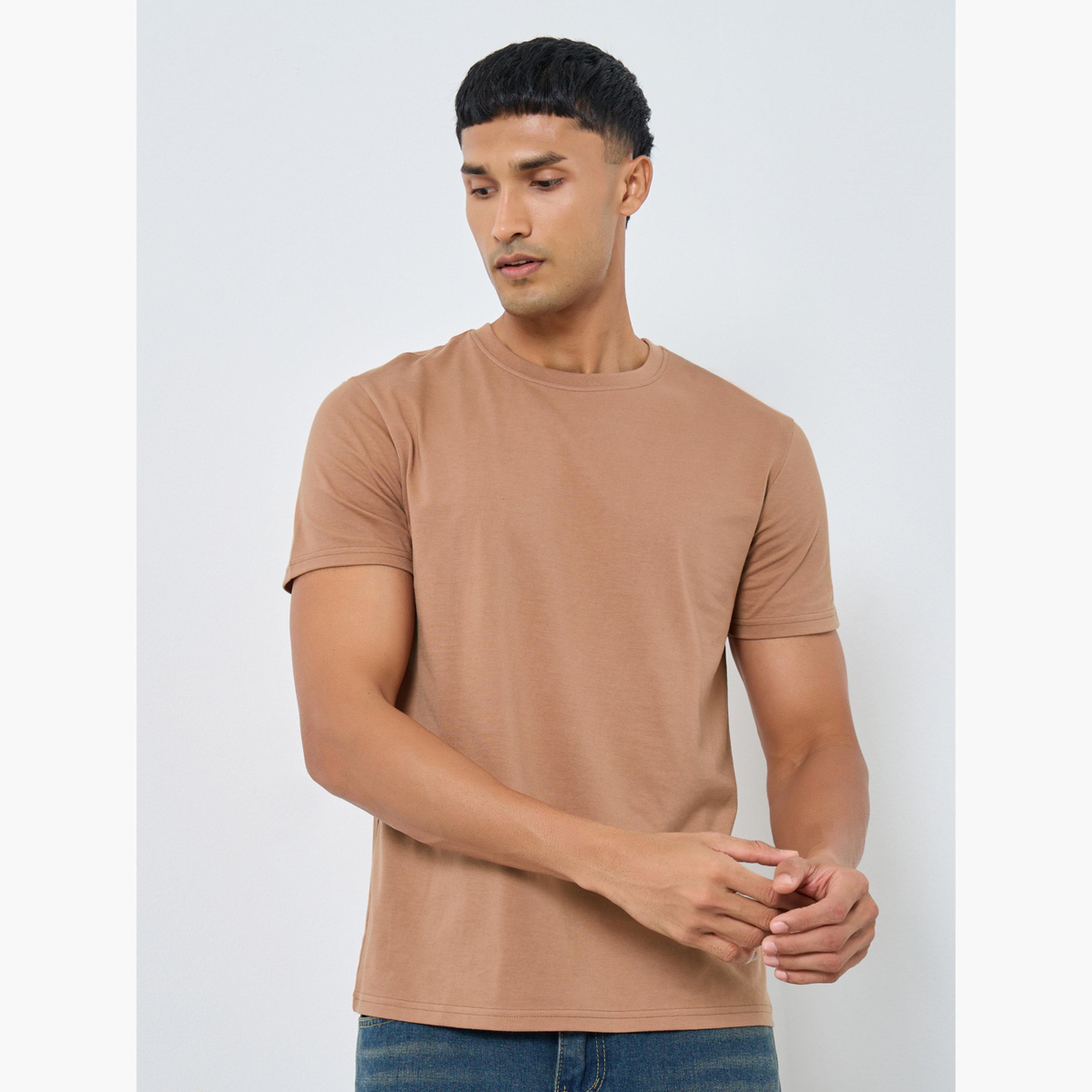 تيشيرت سادة بمزيج قطن للرجال-men-clothing-tshirtsandpolos-tshirts-image-1