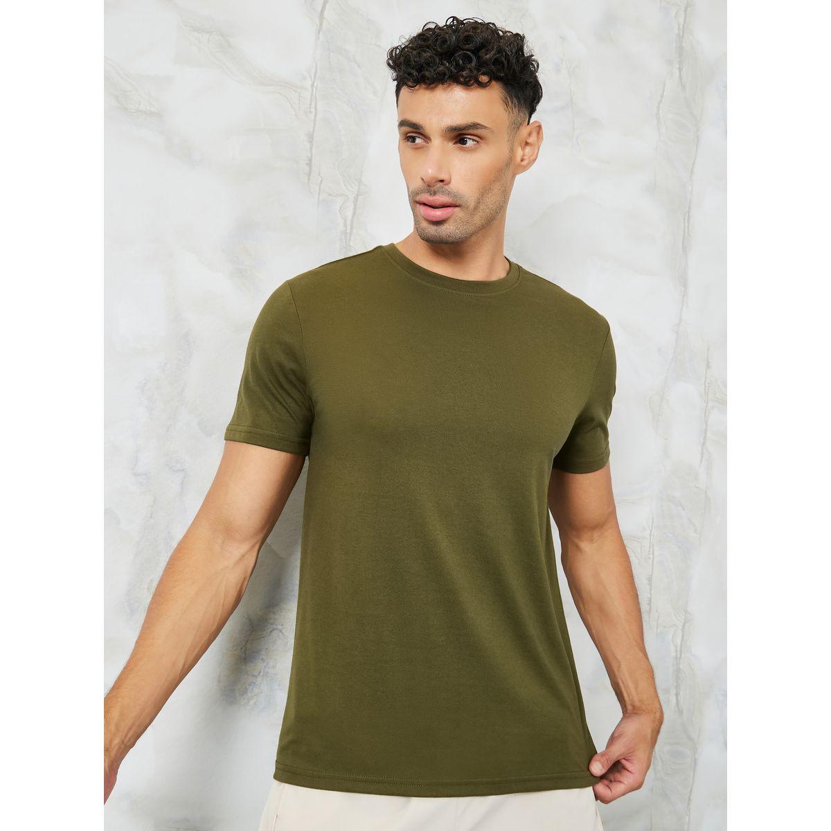 Styli Solid Crew Neck Regular Fit T-Shirt-men-clothing-tshirtsandpolos-tshirts-image-1