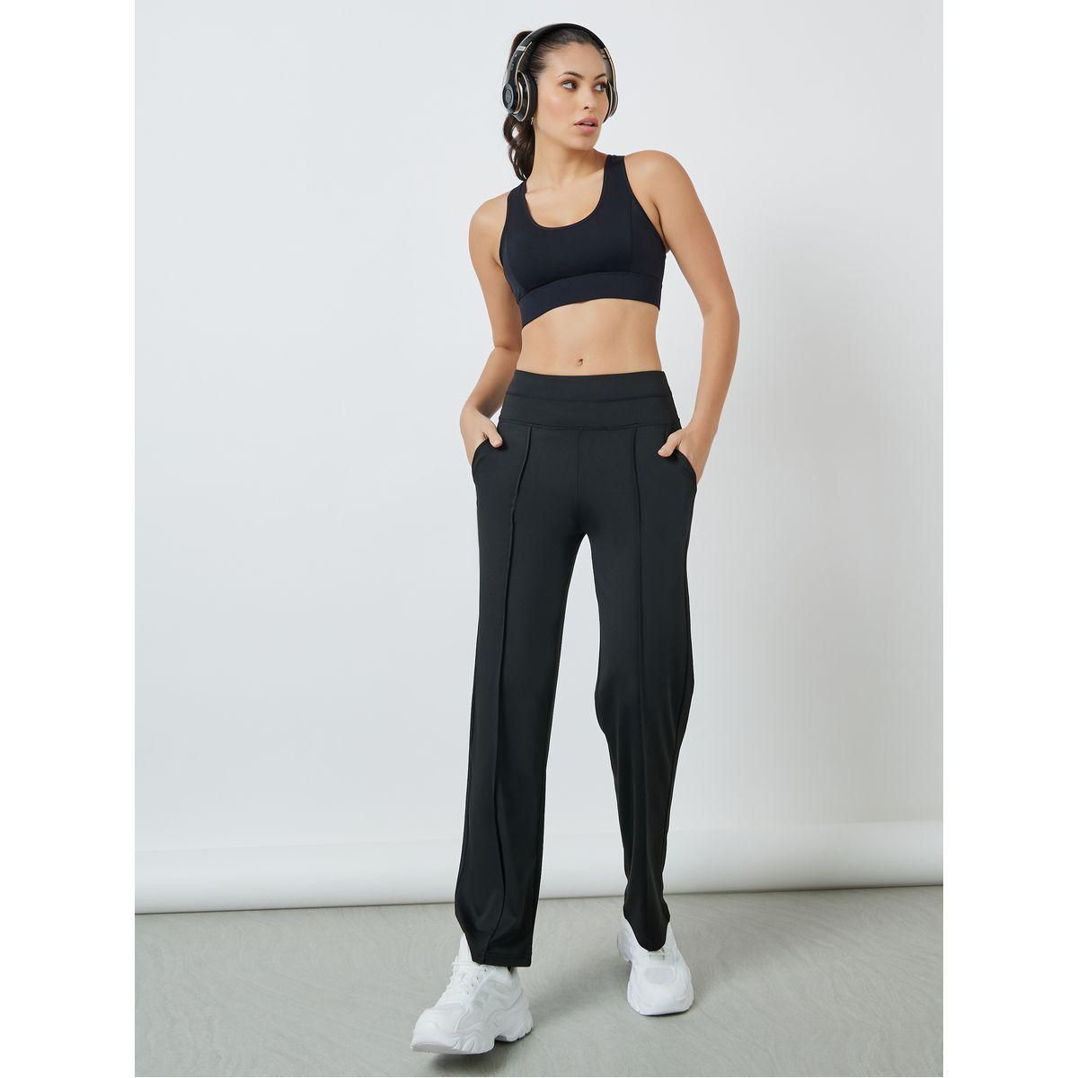 Styli Active Self Fabric Binding Detail Straight Leg Pants-women-clothing-sportswearandactivewear-bottoms-image-1