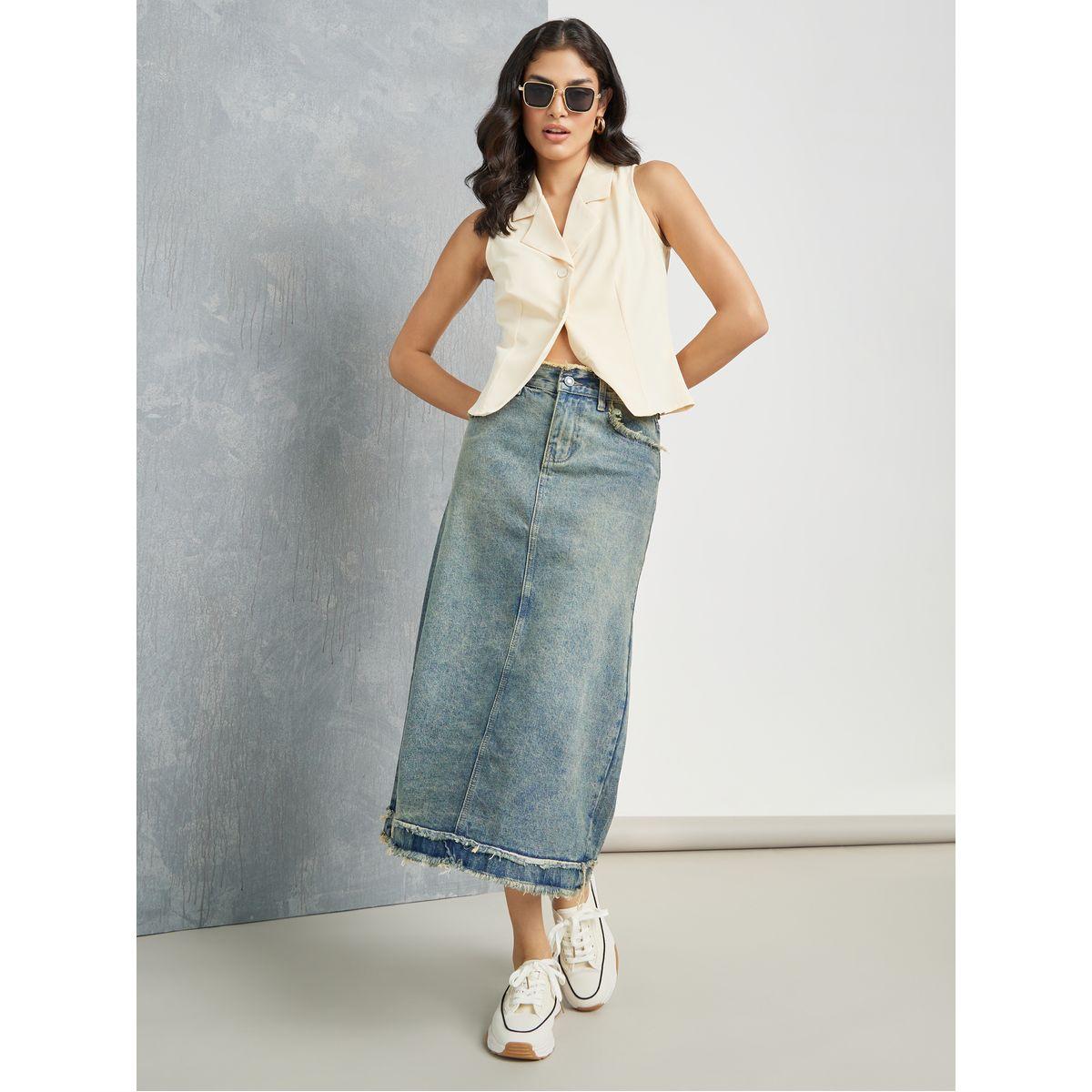 Denim midi skirt on sale 01