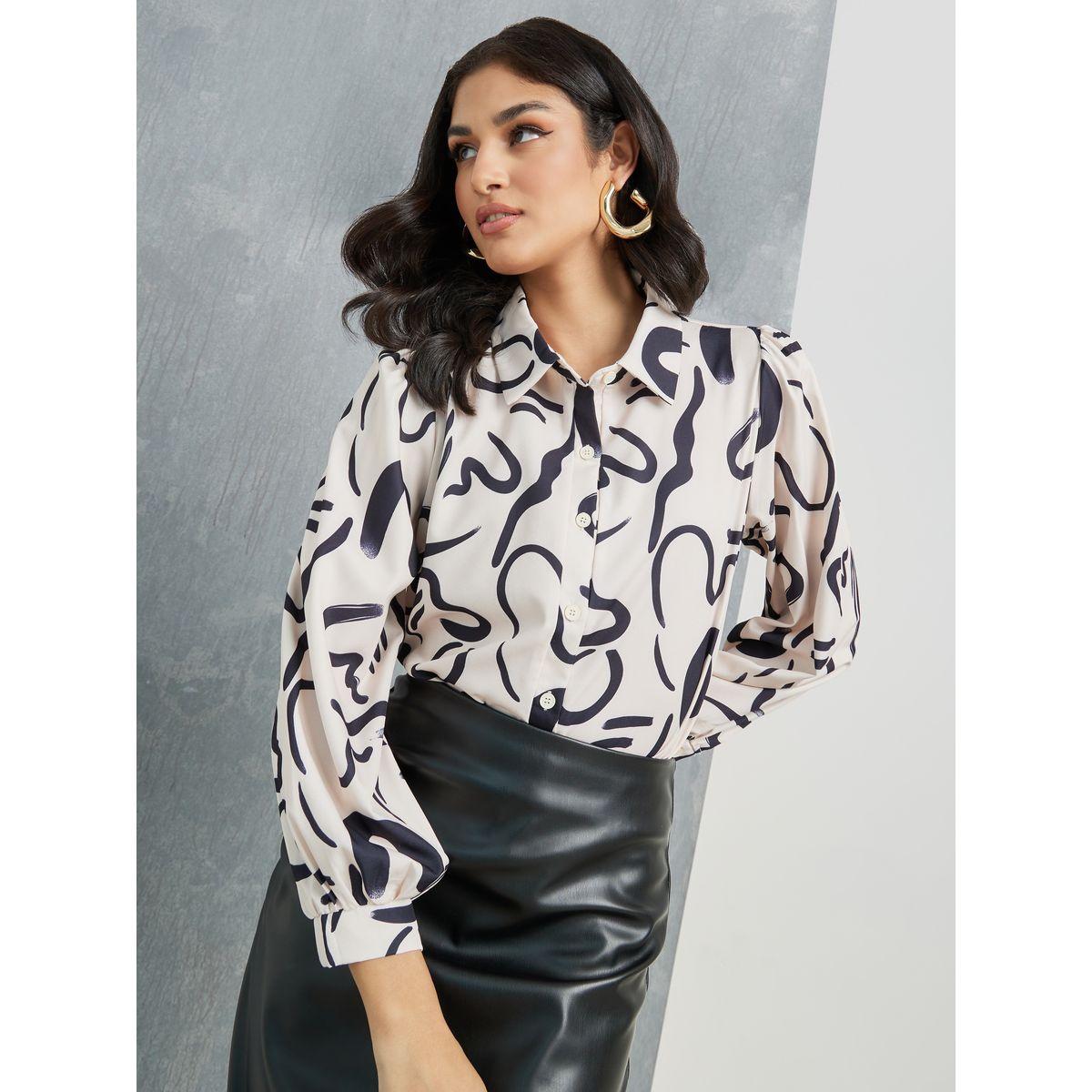 بلوزة مطبعة بطبعة مجردة-women-clothing-shirtsandblouses-shirts-image-5