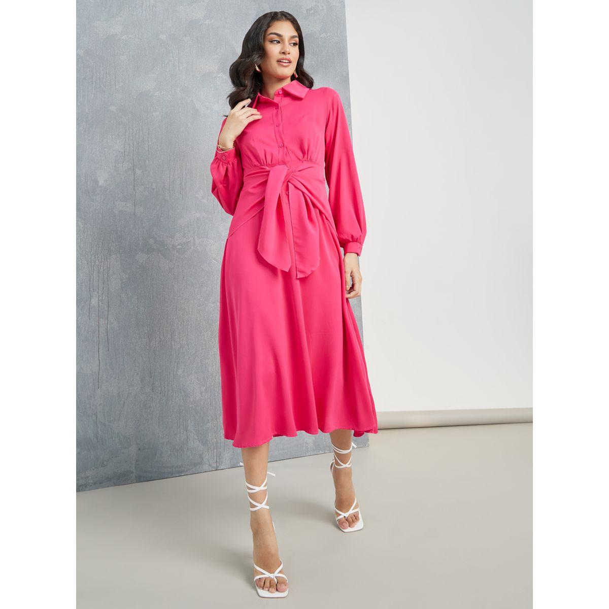 فستان ميدي بربطة امامية-women-clothing-dresses-image-3