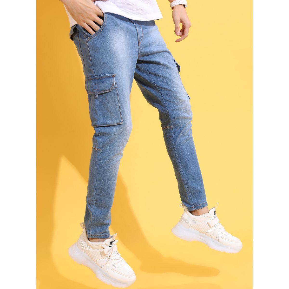 جينز كارجو بقصة ضيقة هايلاندر × ستايلي-men-clothing-bottoms-jeans-image-1
