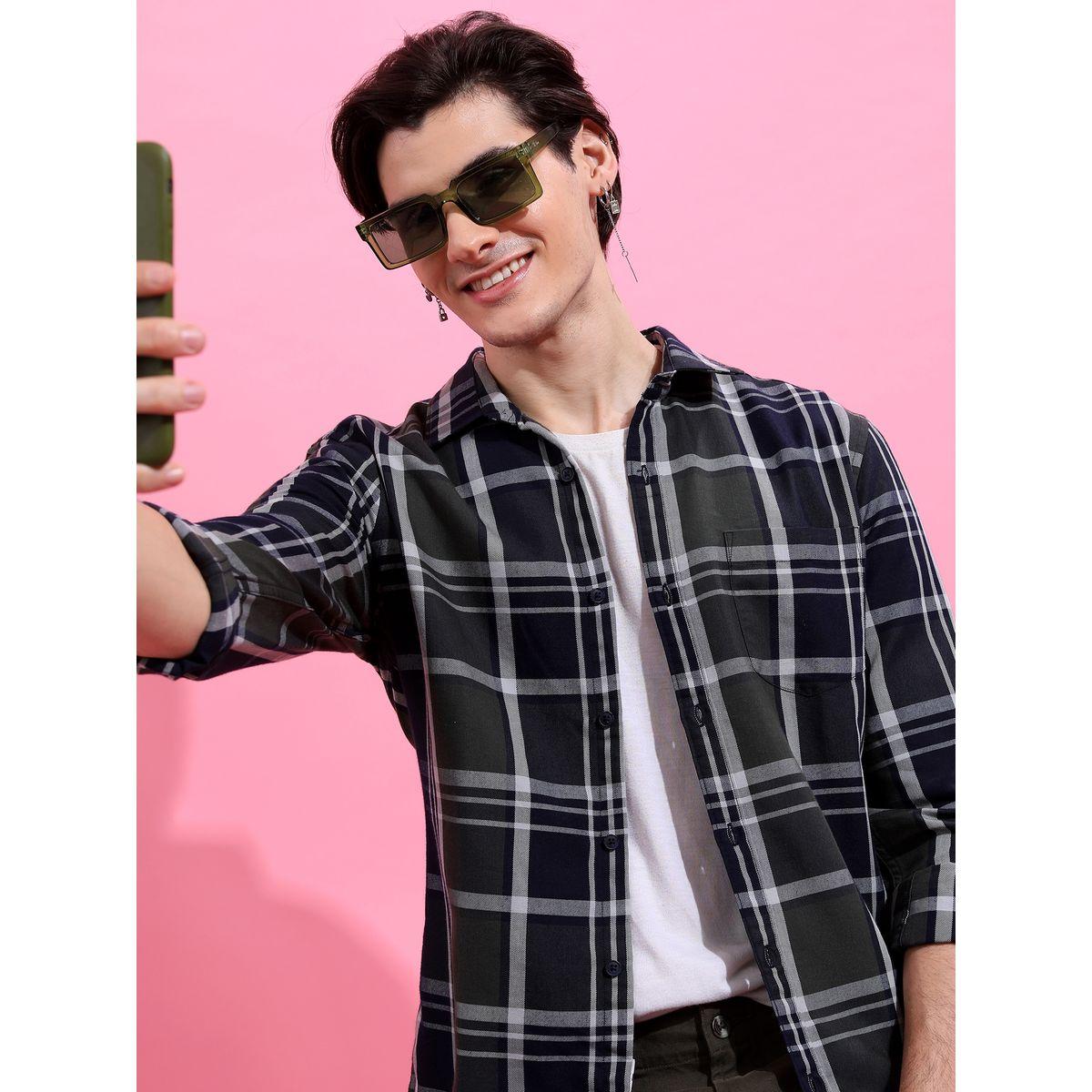 Highlander X Styli Checkered Slim Fit Shirt with Pocket-men-clothing-shirts-image-1