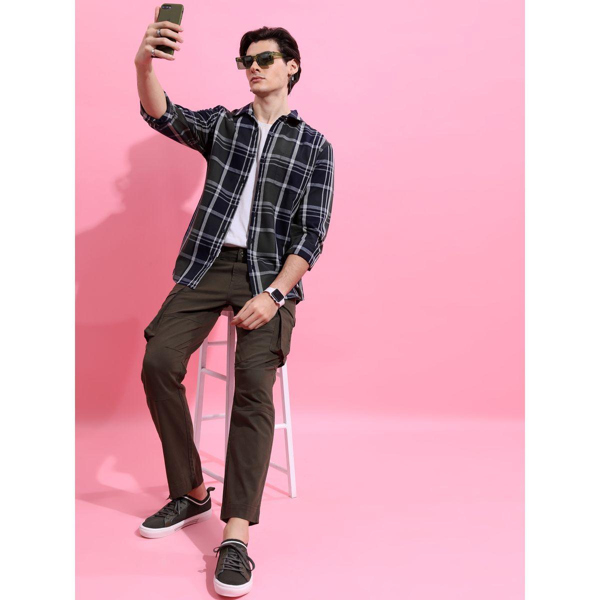 Highlander X Styli Checkered Slim Fit Shirt with Pocket-men-clothing-shirts-image-2