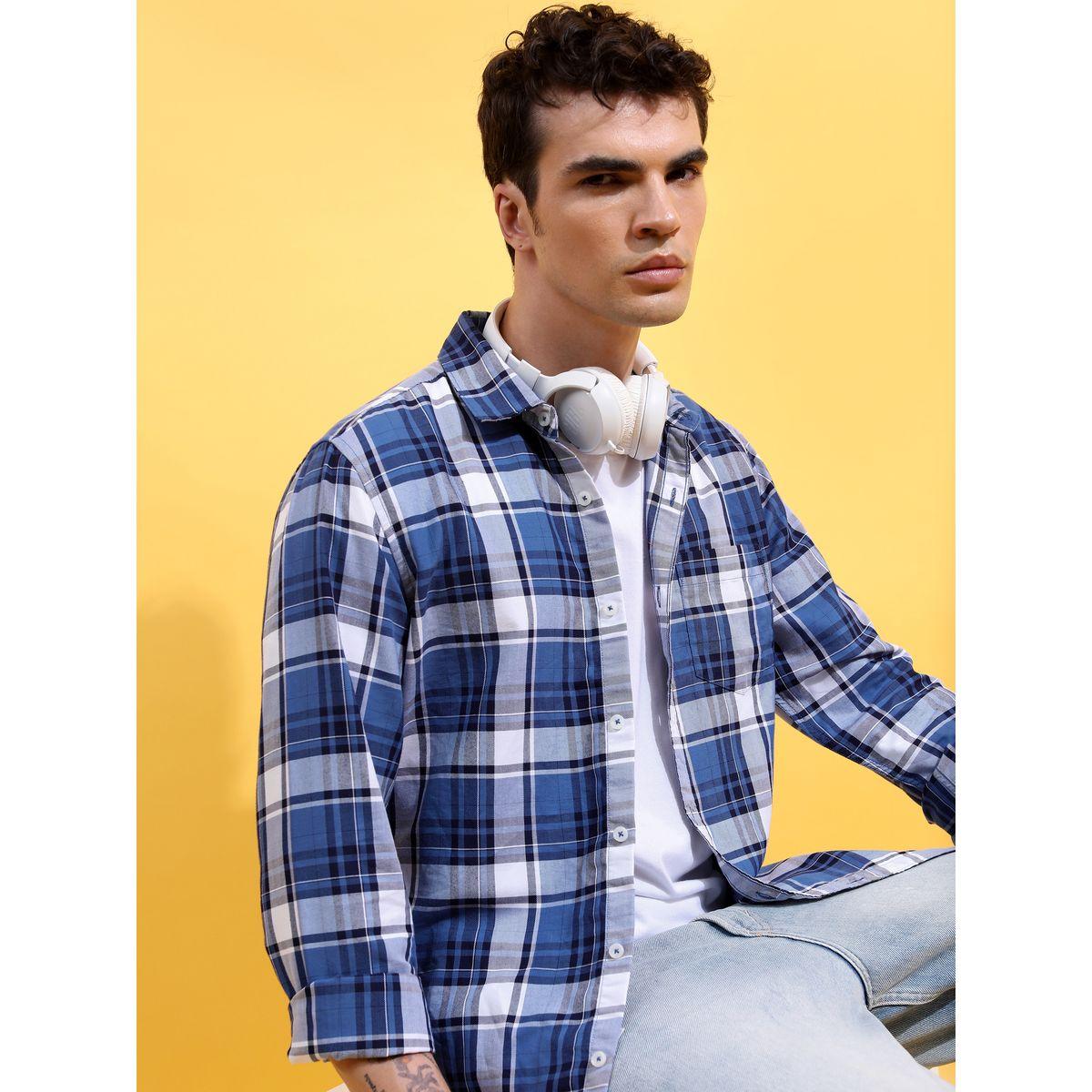 Highlander X Styli Checkered Slim Fit Shirt with Pocket-men-clothing-shirts-image-1