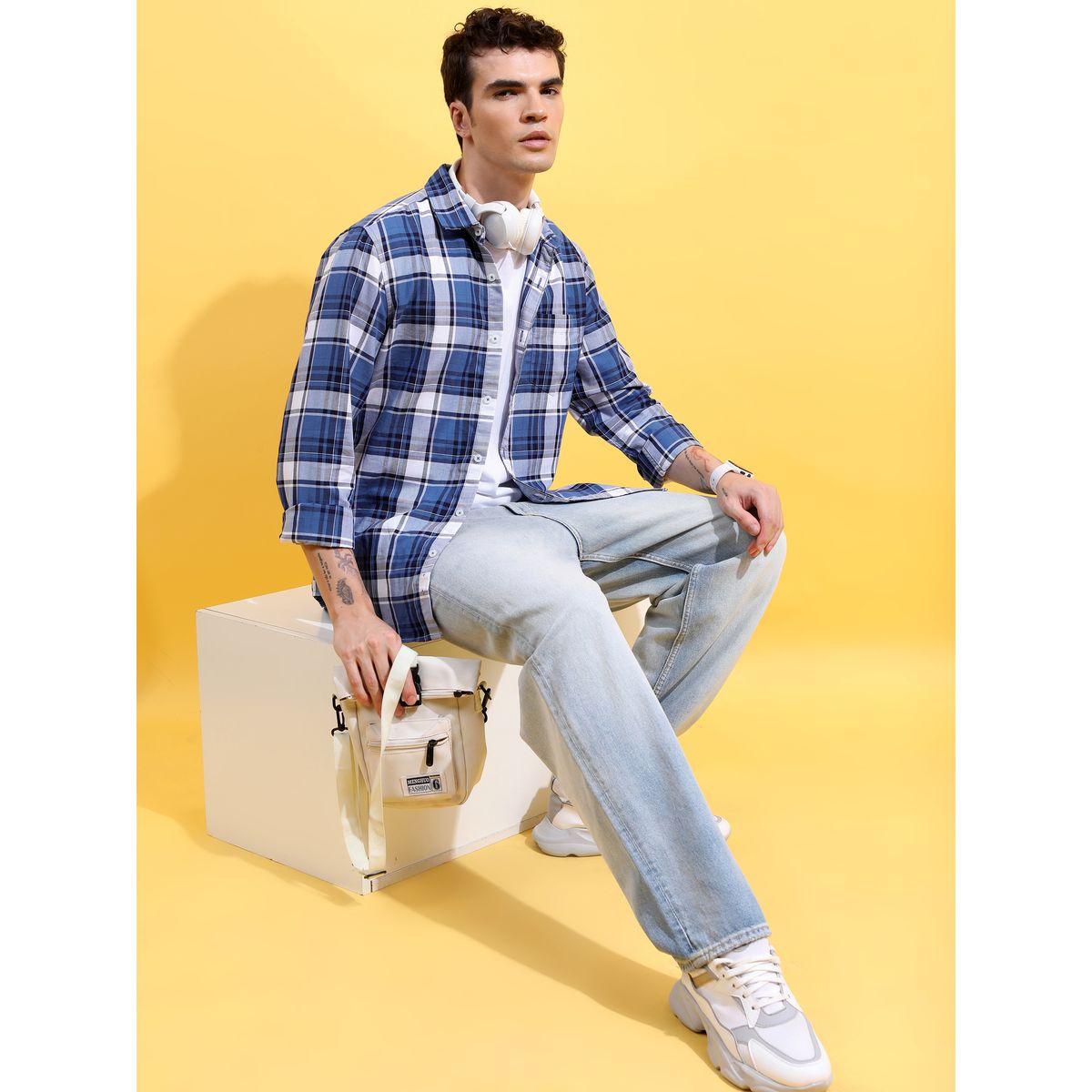 Highlander X Styli Checkered Slim Fit Shirt with Pocket-men-clothing-shirts-image-2