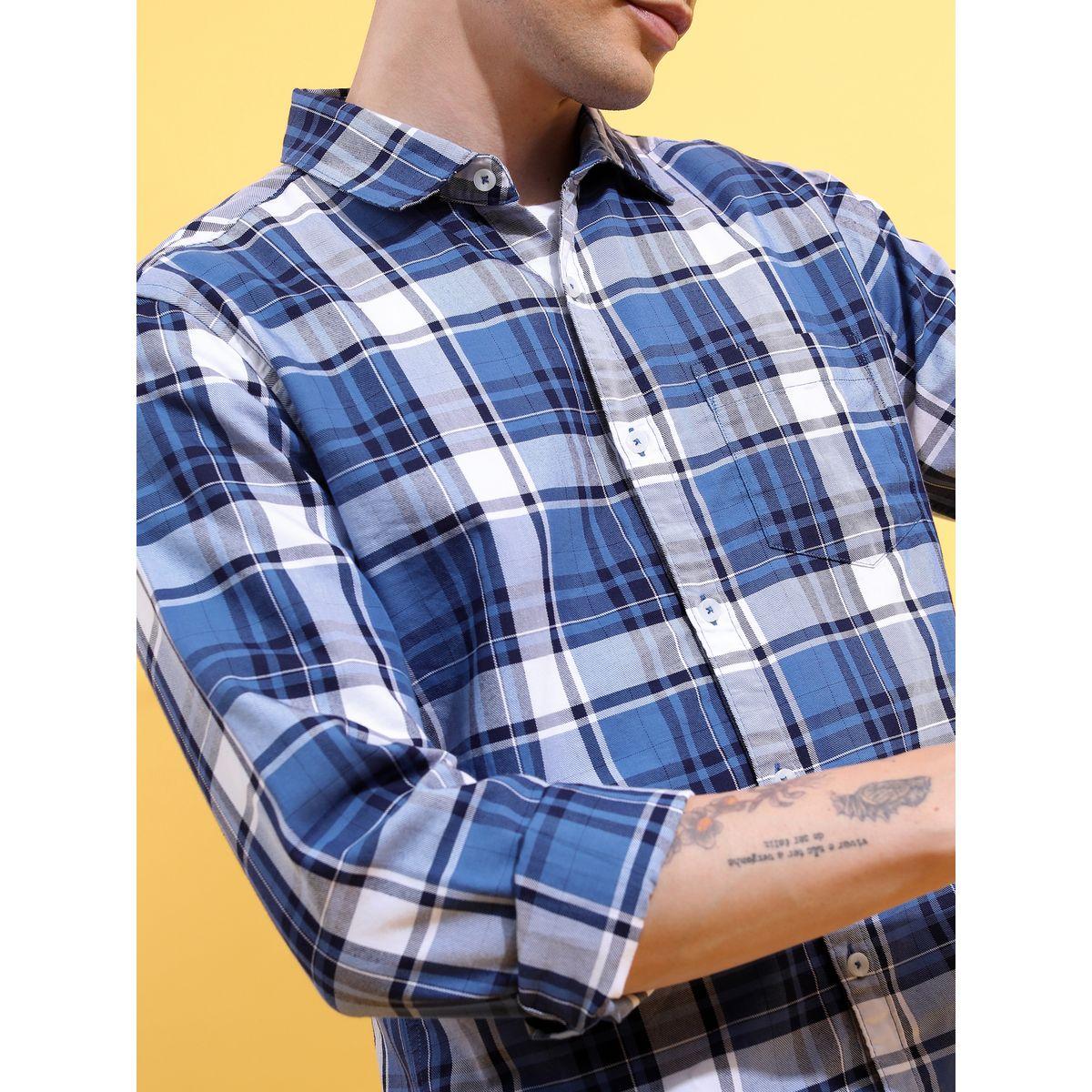 قميص بقصة سليم فت وجيب هايلاندر × ستايلي-men-clothing-shirts-image-5