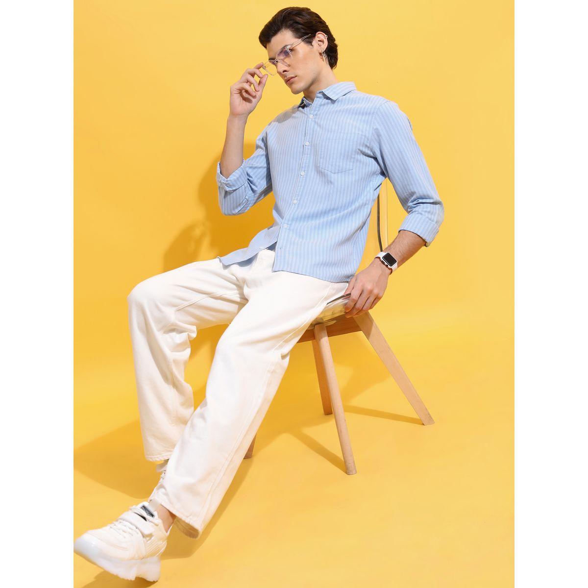 Pinstriped Slim Fit Casual Shirt-men-clothing-shirts-image-2