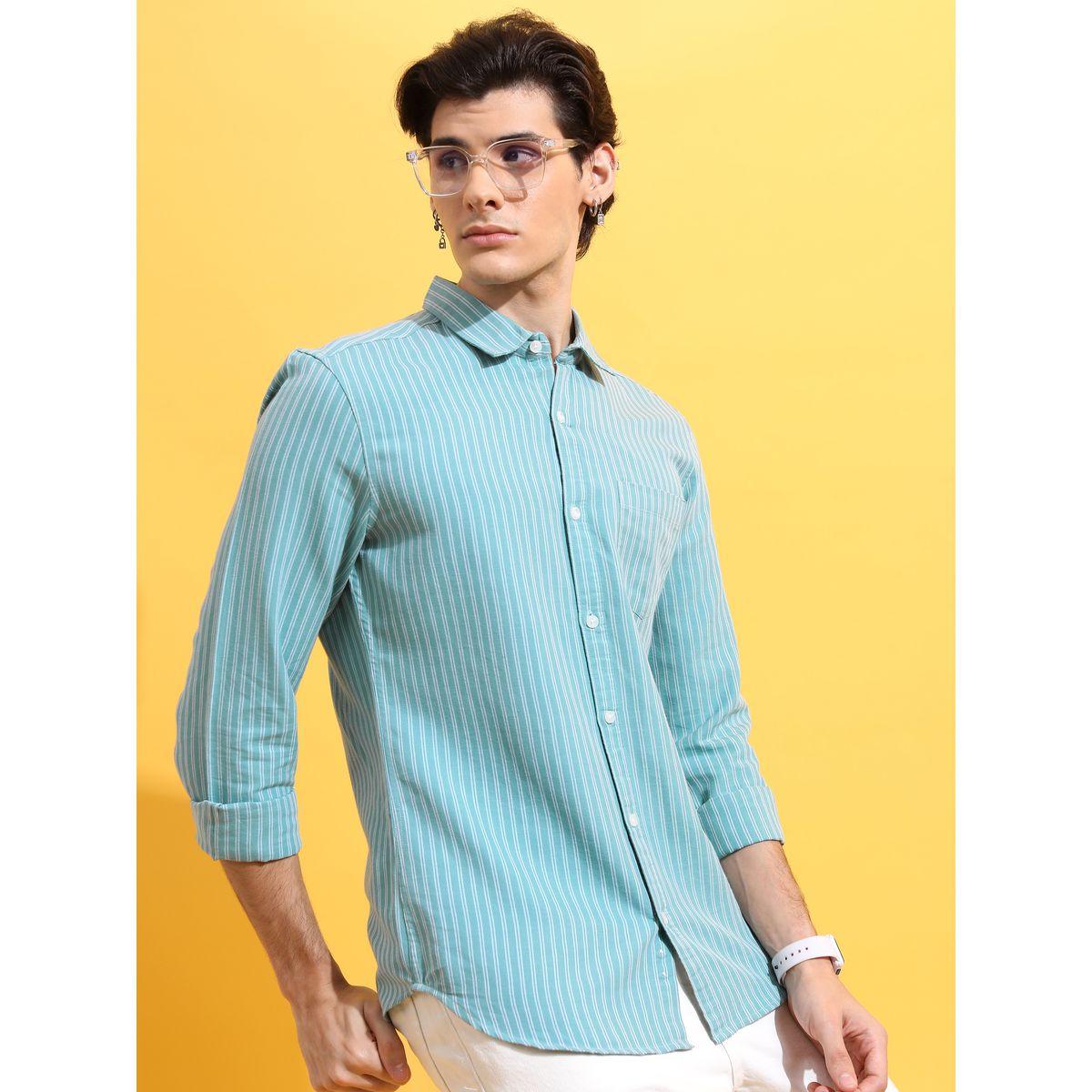 Highlander X Styli Pinstriped Slim Fit Casual Shirt-men-clothing-shirts-image-1