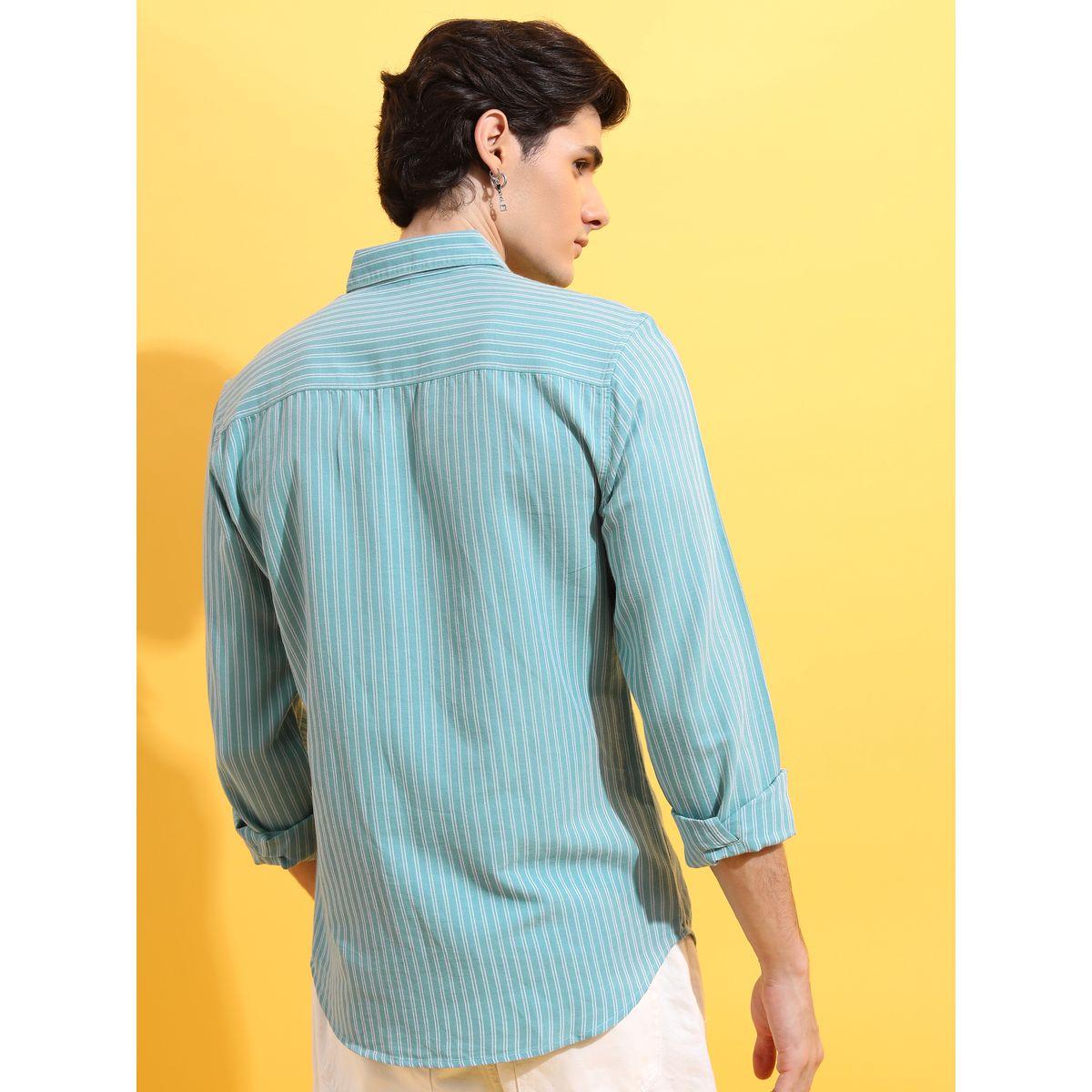 Highlander X Styli Pinstriped Slim Fit Casual Shirt-men-clothing-shirts-image-3